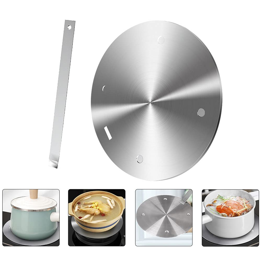 Premium Stainless Steel Heat Diffuser for Coffee & Milk - Induction Hob Plate & Electric Stove Converter - Cabilock Silver Simmer Ring for Even Cooking | Perfect for Home Kitchens, Cafes & Barista Use