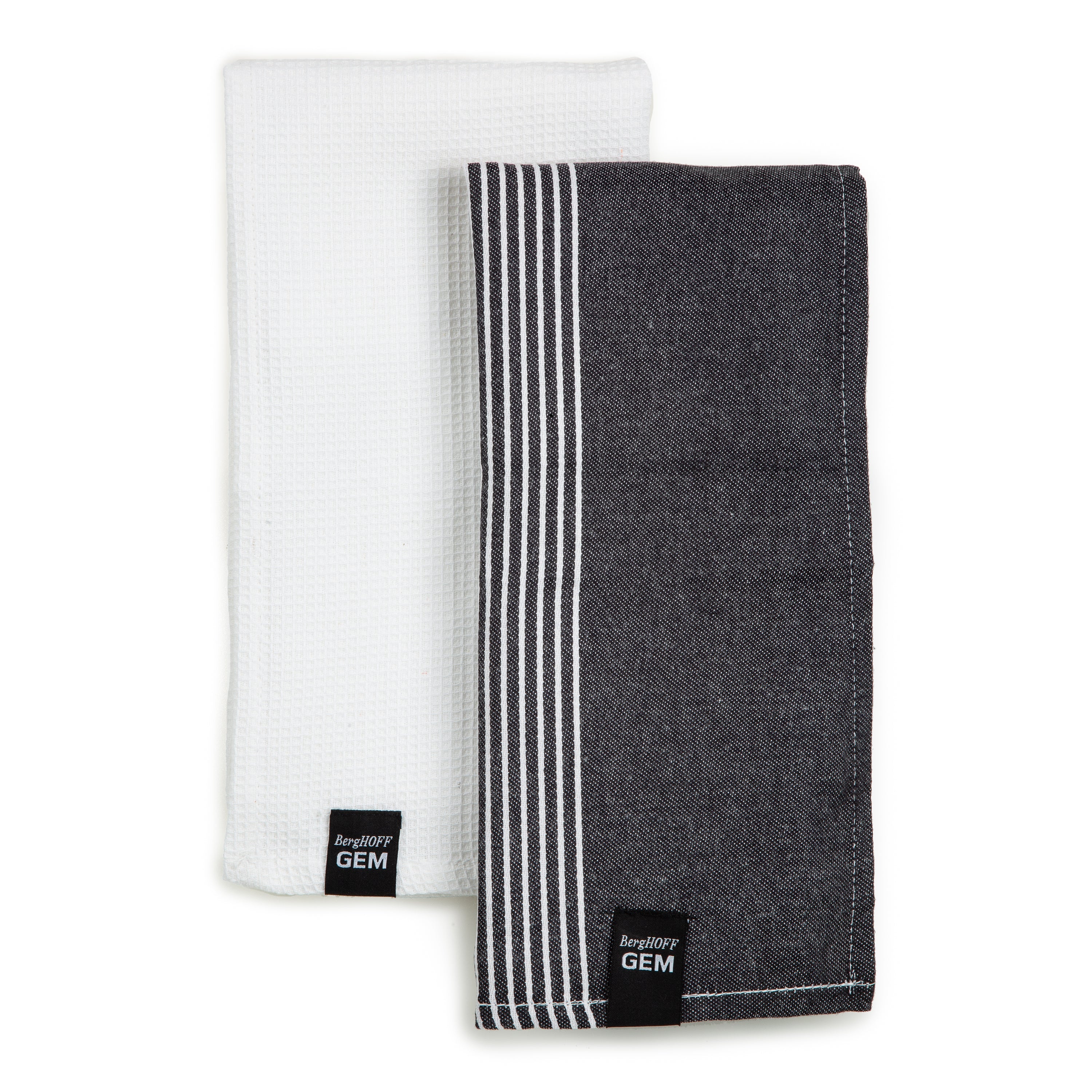 BergHOFF GEM 2-Piece Cotton Tea Towel Set - Colorful Kitchen Towels for Drying Dishes, Cleaning & Decor | Soft & Absorbent Dish Towels for Home & Restaurant Use