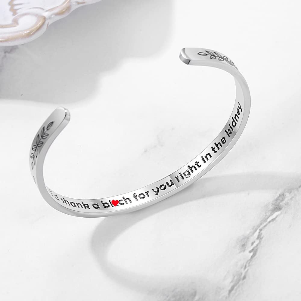 Personalized Cuff Bracelets for Women & Girls - Best Friend, Sister, Mom, Daughter, Granddaughter, Cousin - Custom Jewelry for Birthday, Mother's Day, Christmas, Easter Gifts - Perfect for Everyday Wear, Special Occasions & Gifting