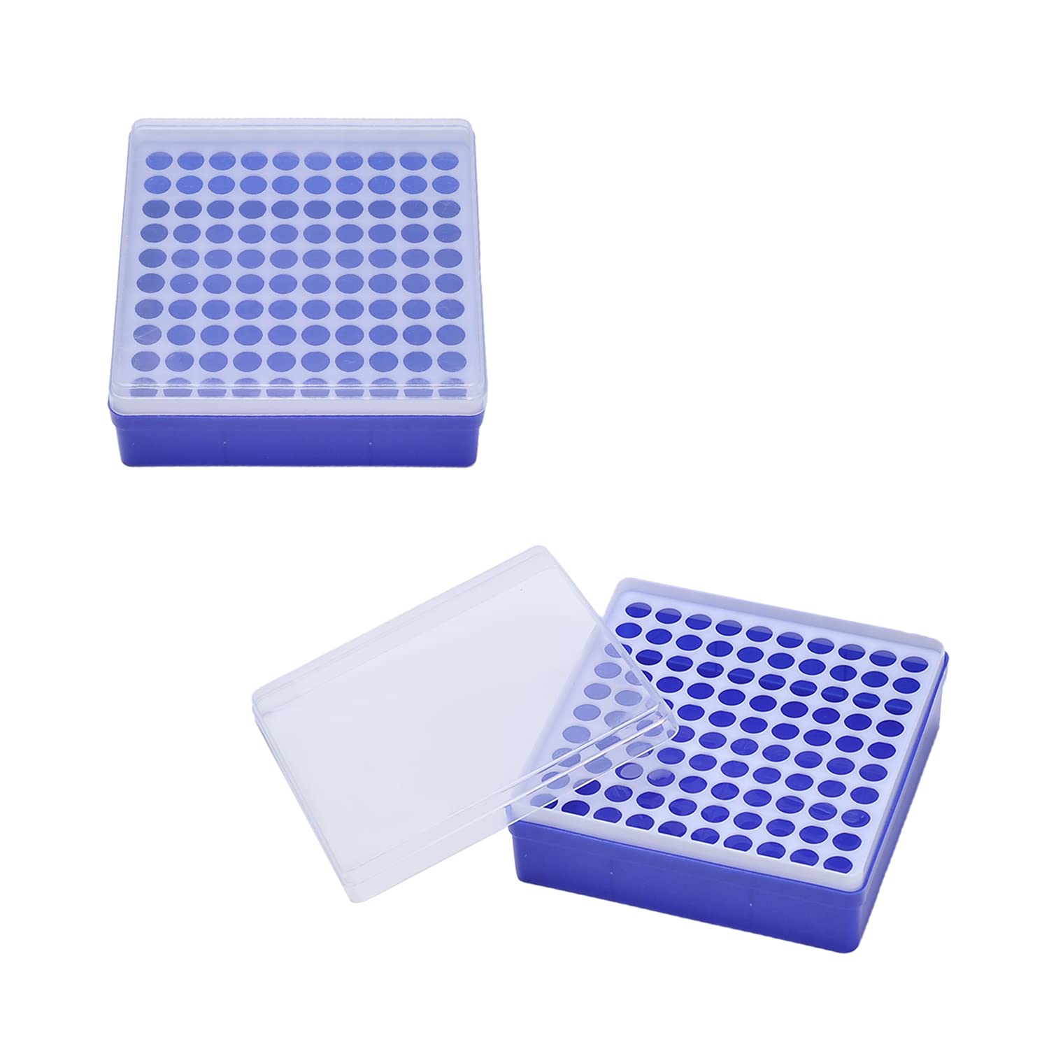 Othmro 2-Pack Acrylic Test Tube Rack Holder - 100-Well Centrifuge Tube Organizer, Durable Plastic Lab Stand for Scientific Experiments & Party Decorations | Perfect for Laboratories, Chemistry Classrooms & DIY Craft Projects
