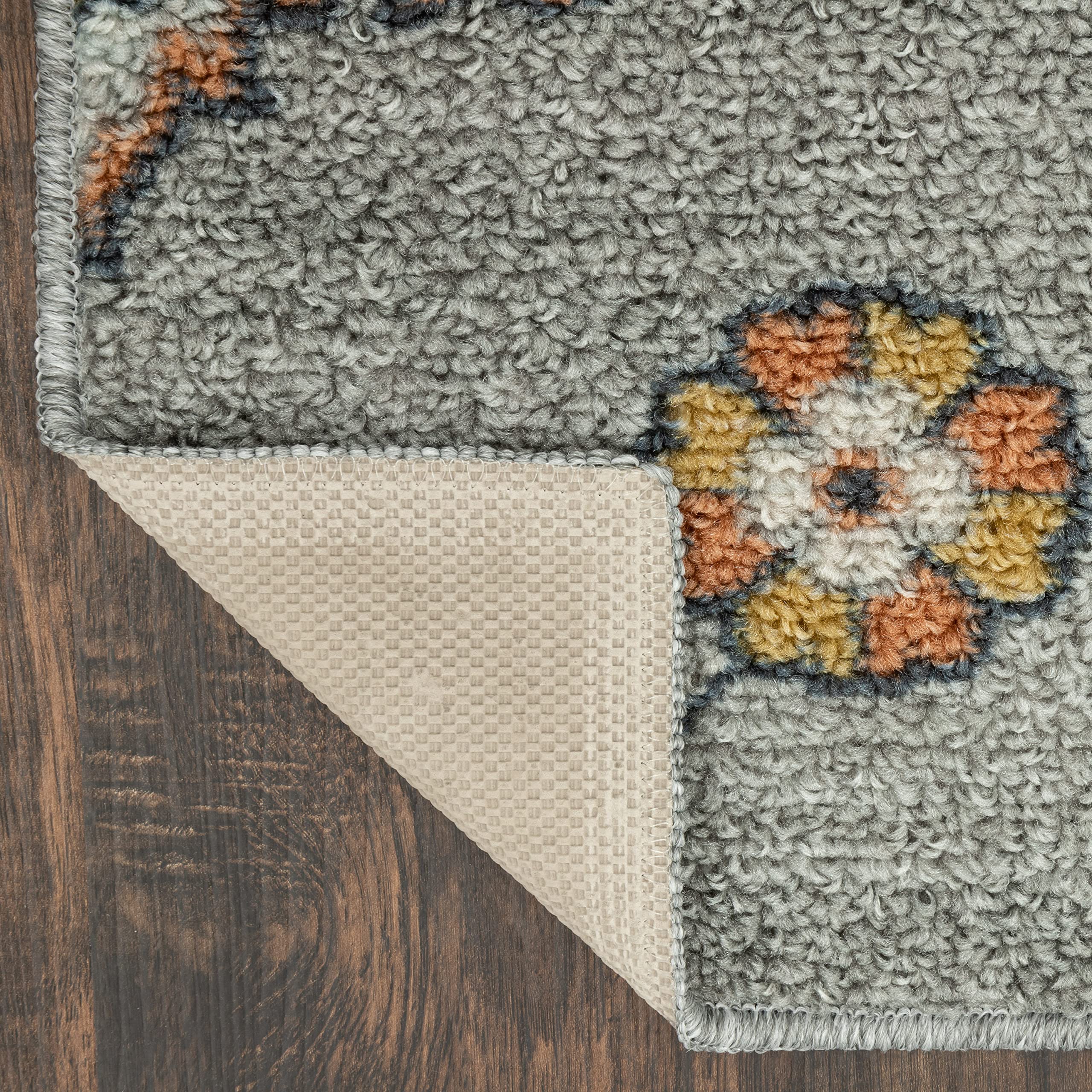 Maples Rugs Fleur Contemporary Non-Slip Area Rug 5' x 7' - Modern Grey Living Room & Bedroom Carpet [Made in USA] | Perfect for Home Decor, Office & High-Traffic Areas