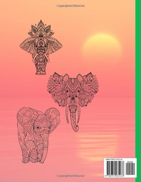 Elephants Coloring Book for Adults - Stress Relief & Relaxation with Beautiful Elephant Designs, Large 8.5x11 Images (Easy to Hard) - Perfect for Art Therapy, Mindfulness & Creative Gift Ideas