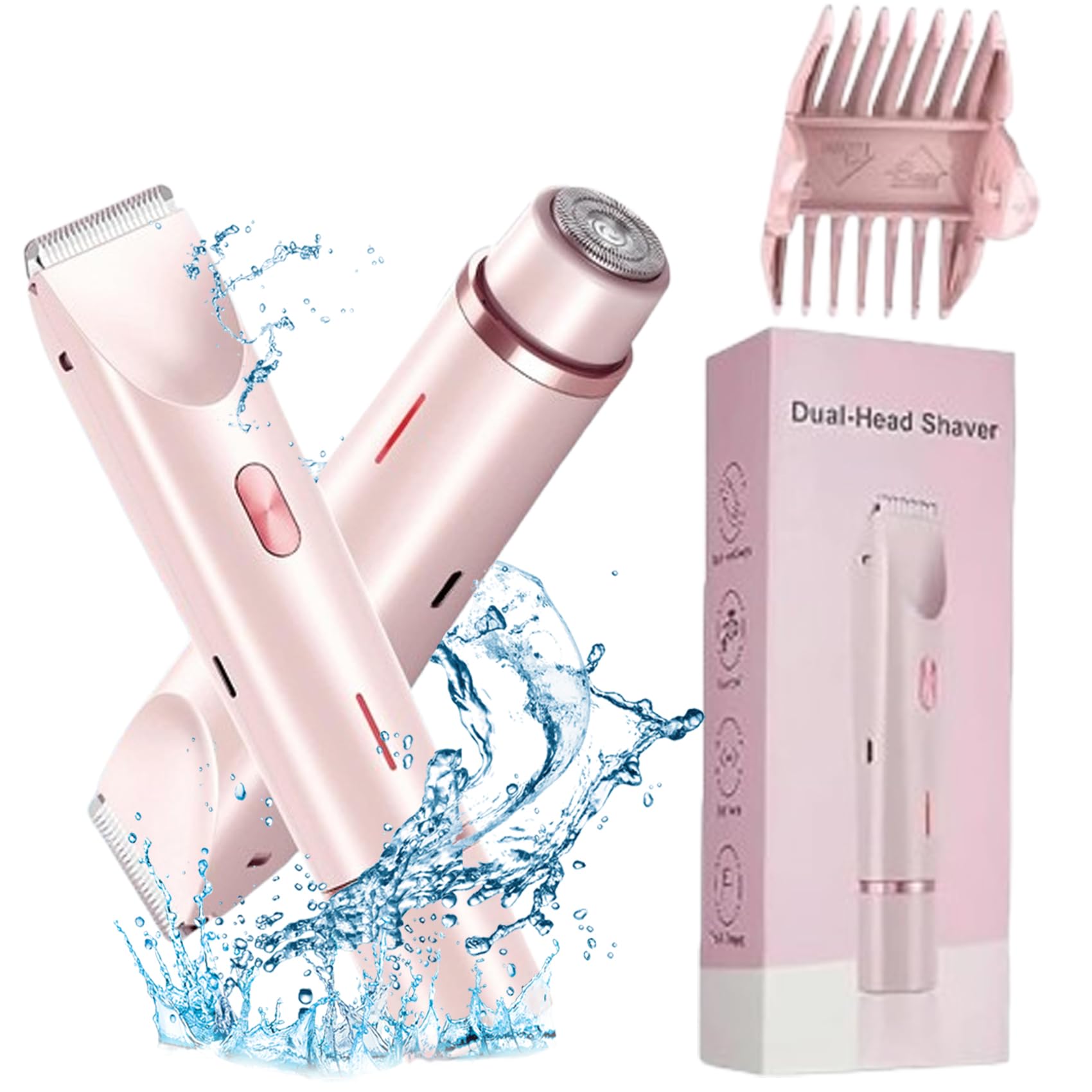 Bliss and Bloom Electric Razor for Women - 2 in 1 Waterproof Lady Shaver & Bikini Trimmer with Pink Galaxy Design | Smooth & Comfortable Hair Removal for Legs, Underarms & Bikini Area | Perfect for Travel, Gym & Home Use