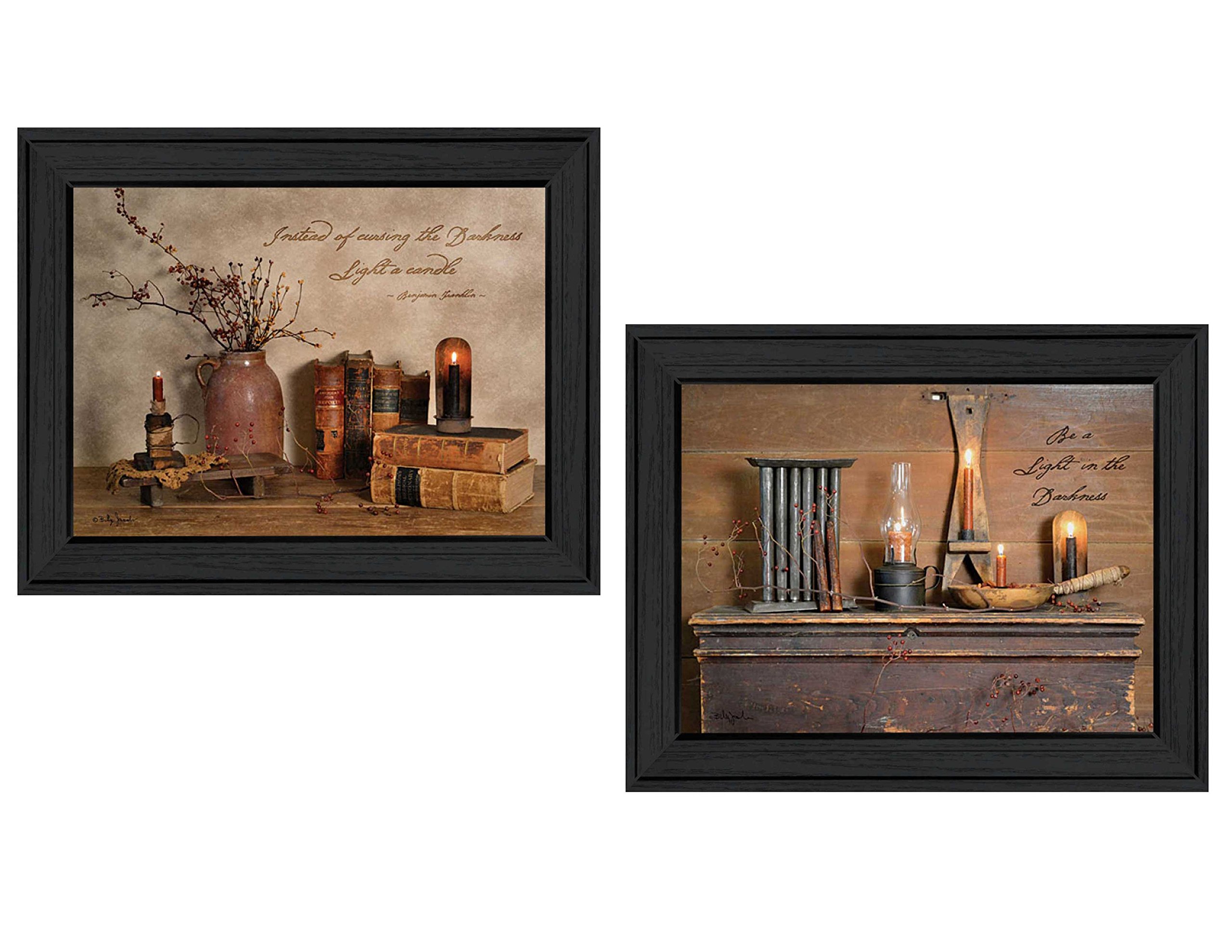 Billy Jacobs 'Candles' Collection - Framed Wall Art Poster with Black Frame, Ready to Hang - Perfect for Living Room, Bedroom & Office Decor