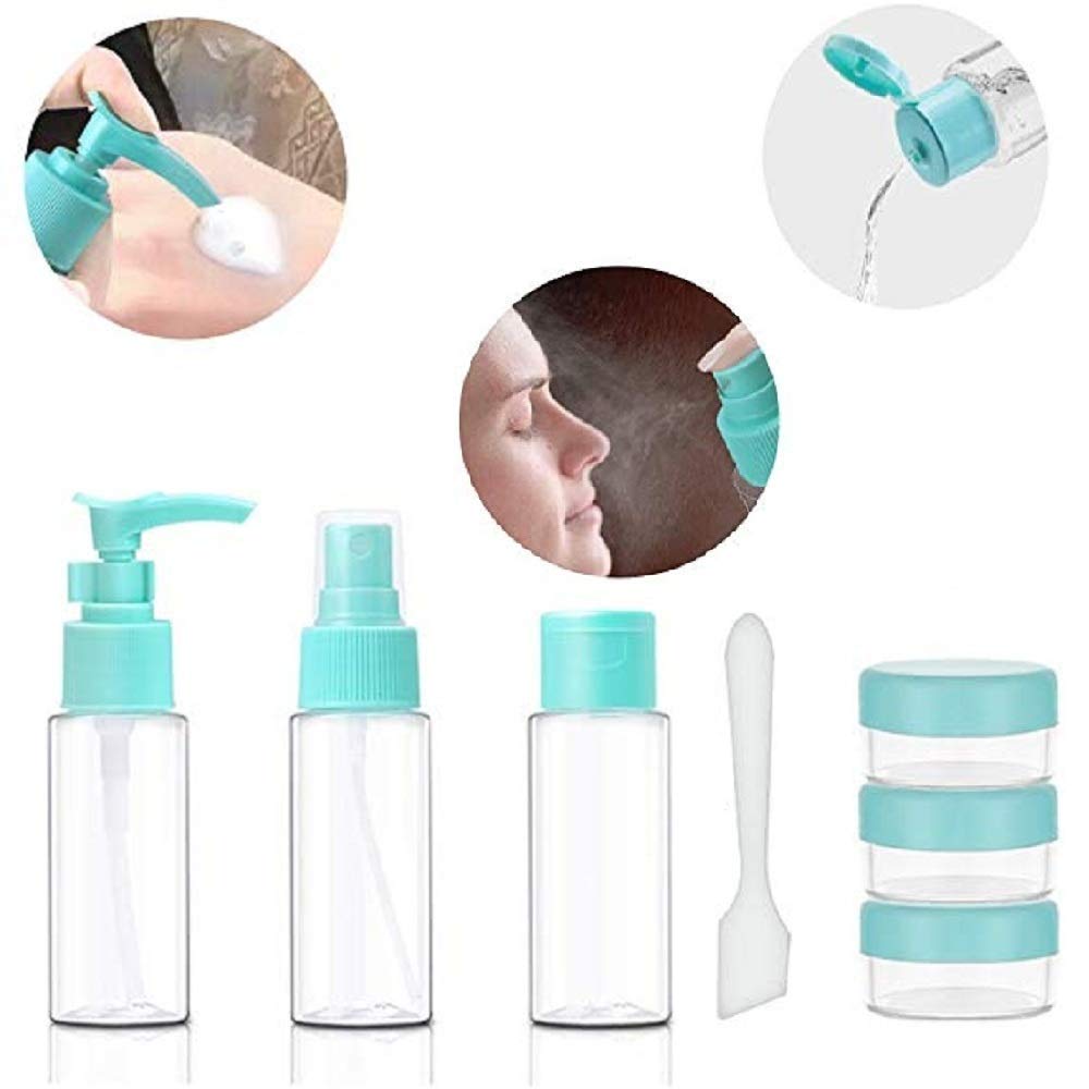 Leak Proof Travel Toiletry Bottles Set - TSA Approved Cosmetic Containers for Shampoo, Lotion & Skincare | Portable Toiletry Kit for Women & Men (14cm Width) - Perfect for Air Travel, Gym, Camping & Vacation Essentials