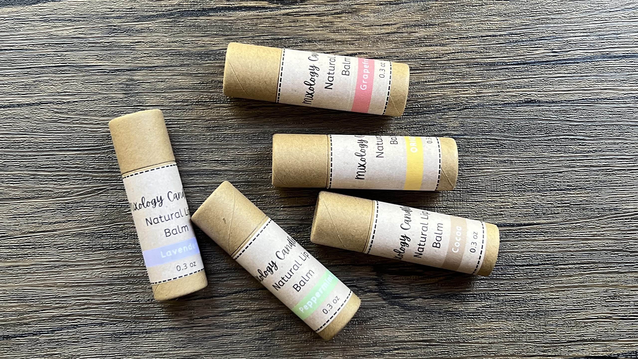 Organic Lip Balm Set of 5 - Moisturizing & Nourishing (Original, Mint, Cocoa, Lavender, Grapefruit) - All-Natural Ingredients for Soft Lips - Perfect for Daily Hydration, Gifts & Travel