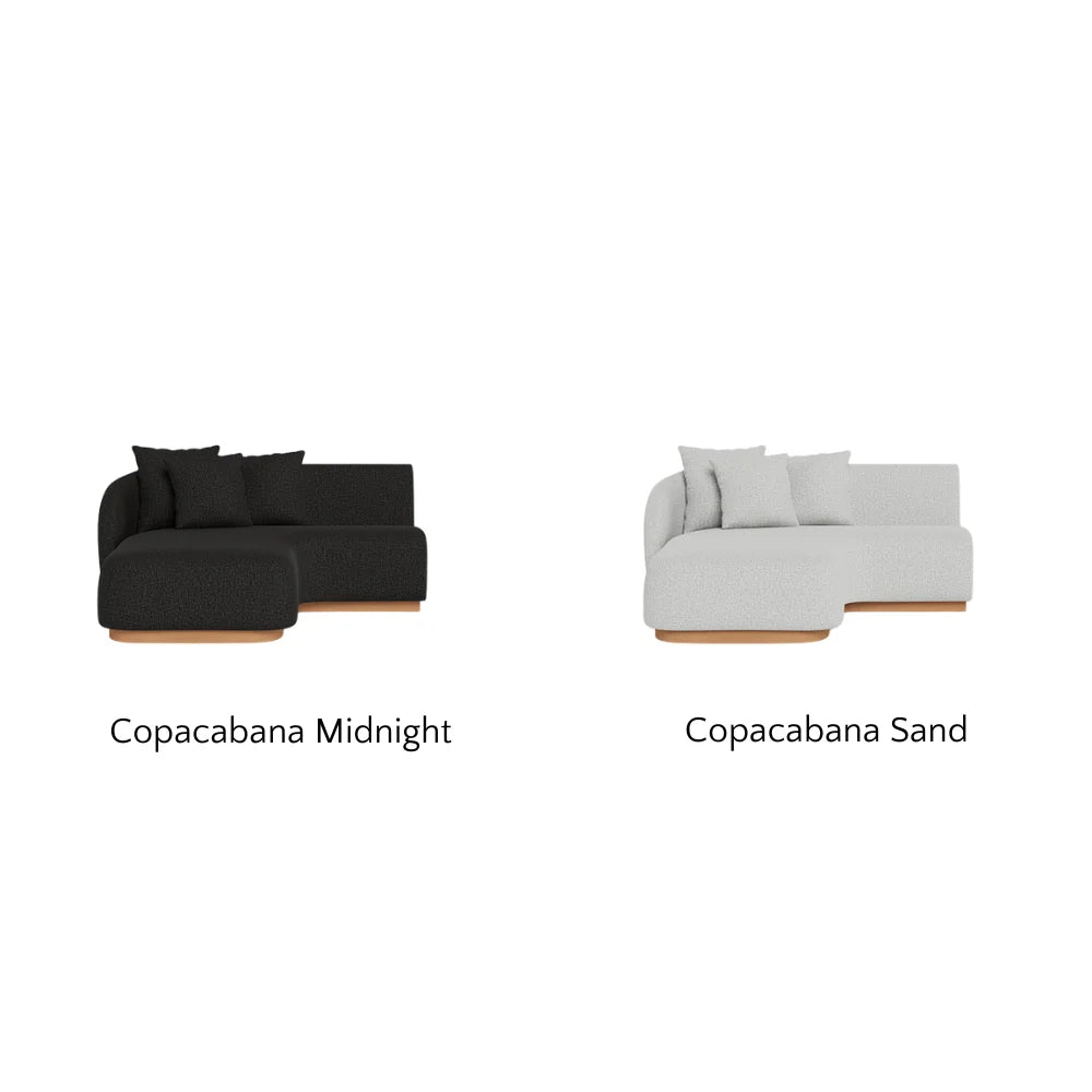 Como Outdoor Curved Chaise Left Sectional Sofa - Waterproof Patio Lounge Furniture for Poolside, Garden & Backyard Relaxation