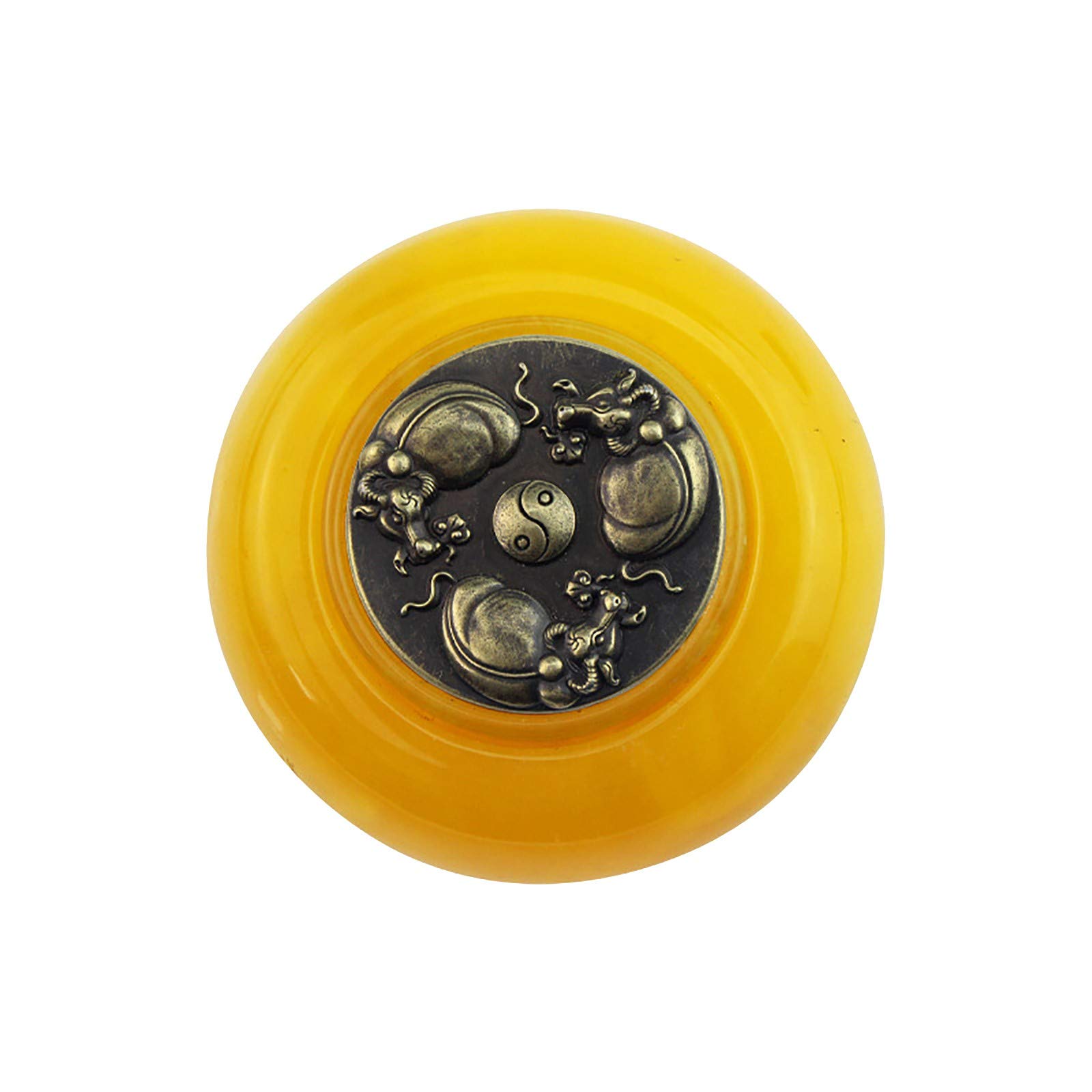 Stress Relief Fidget Spinner Toy for Kids - Brass Hand Spinner Decompression Gift for Anxiety Relief - Fun Desk Toy for Office, School & Home Use (Yellow, One Size)