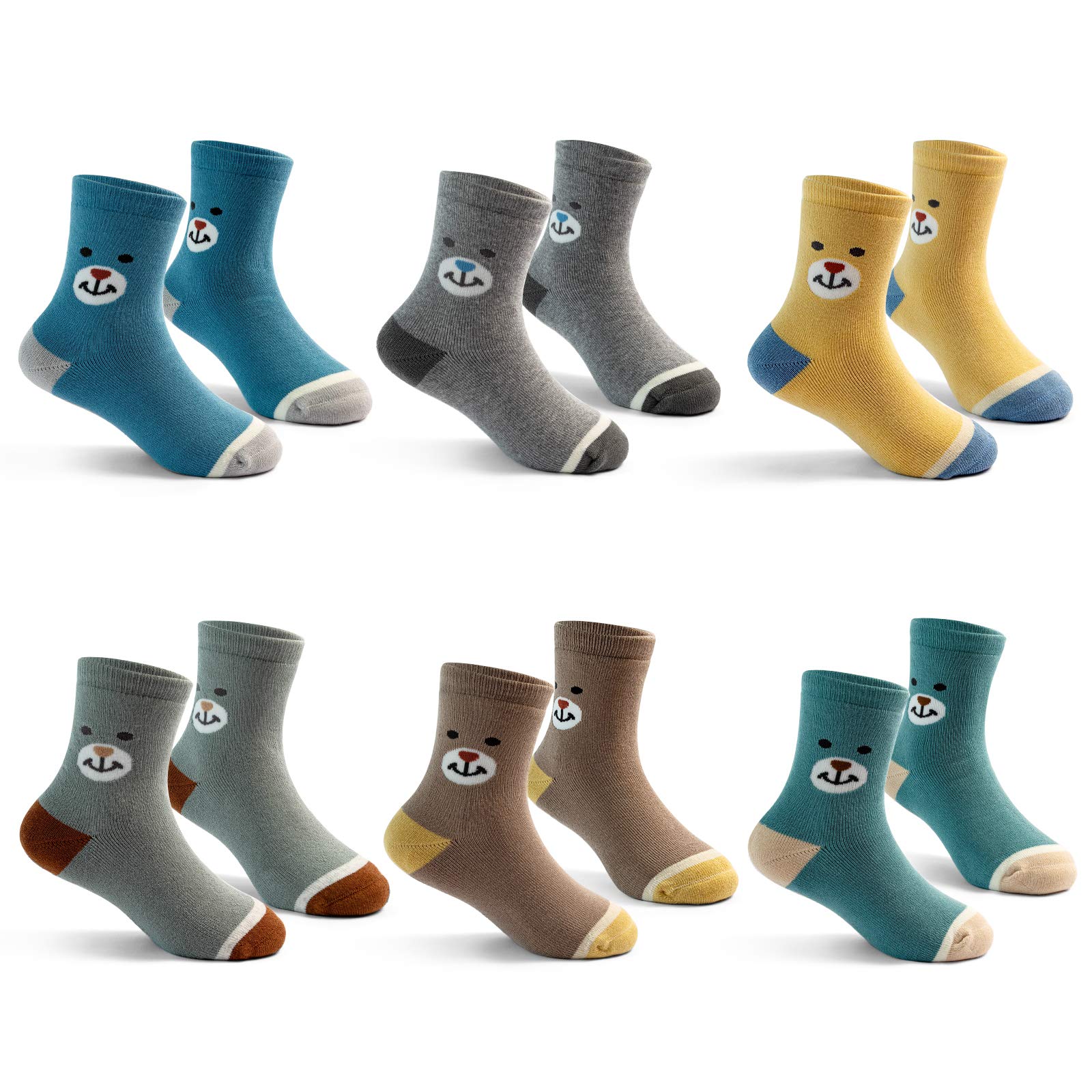 Moon Tree Boys Thick Cotton Thermal Crew Socks for Kids - Warm Winter Socks for School, Outdoor Play & Cold Weather Activities