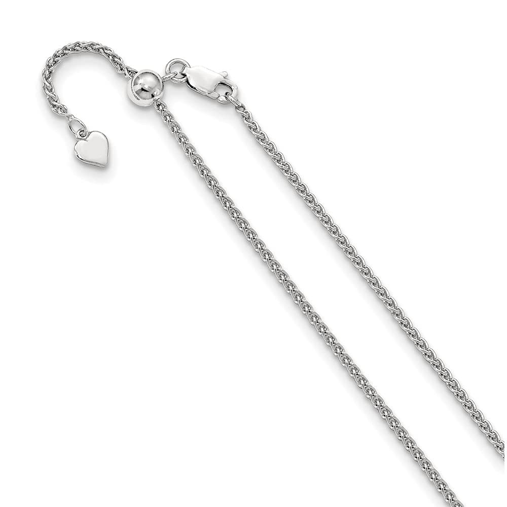 Sterling Silver Adjustable 1.9mm Spiga Chain Necklace for Women - Dainty Italian Rope Chain Jewelry Gift for Her - Perfect for Everyday Wear, Layering & Special Occasions