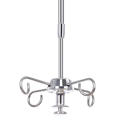 Portable IV Pole Stand with Adjustable Height & Ceiling Pulley - Medical IV Drip Hanger for Hospital, Home Care & Nursing Use