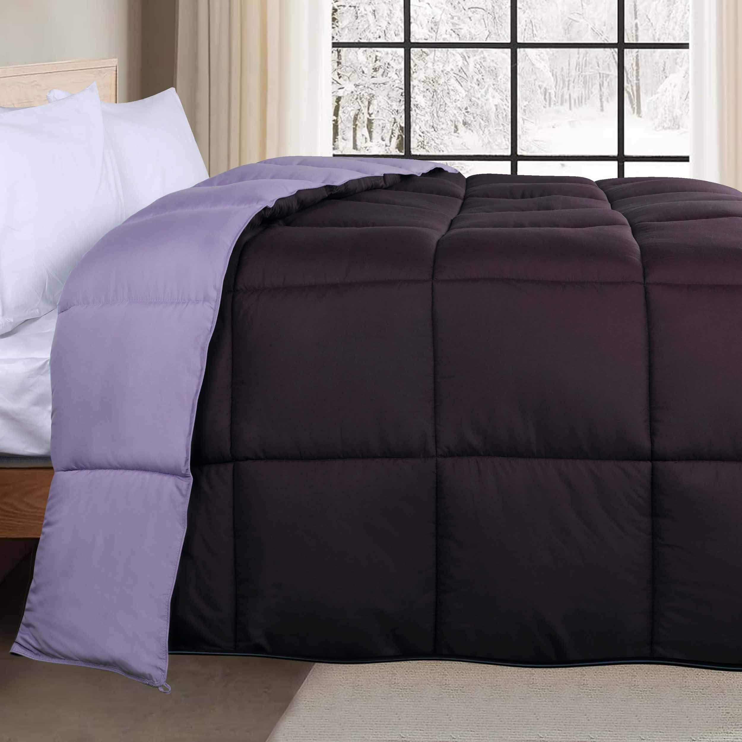 Luxury Brushed Microfiber Reversible Down Alternative Comforter - All-Season Hypoallergenic Bedding for Queen/King Size Beds - Perfect for Cozy Nights & Guest Rooms
