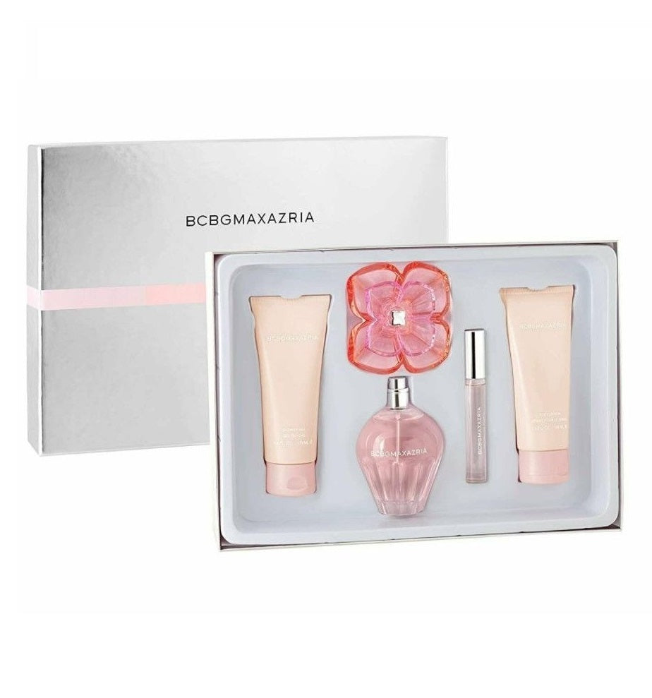BCBG Maxazria 4-Piece Women's Fragrance Gift Set - 100ML EDP Spray, 100ML Body Lotion, 100ML Shower Gel & 10ML Rollerball - Perfect for Birthdays, Anniversaries & Special Occasions