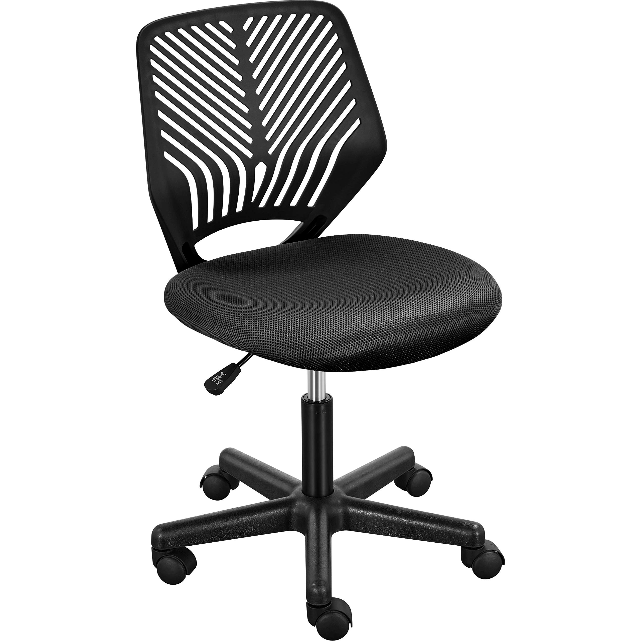 Yaheetech Ergonomic Office Chair - Adjustable Height Swivel Desk Chair, Low Back Armless Computer Chair for Home Office, Study & Student Use - Black