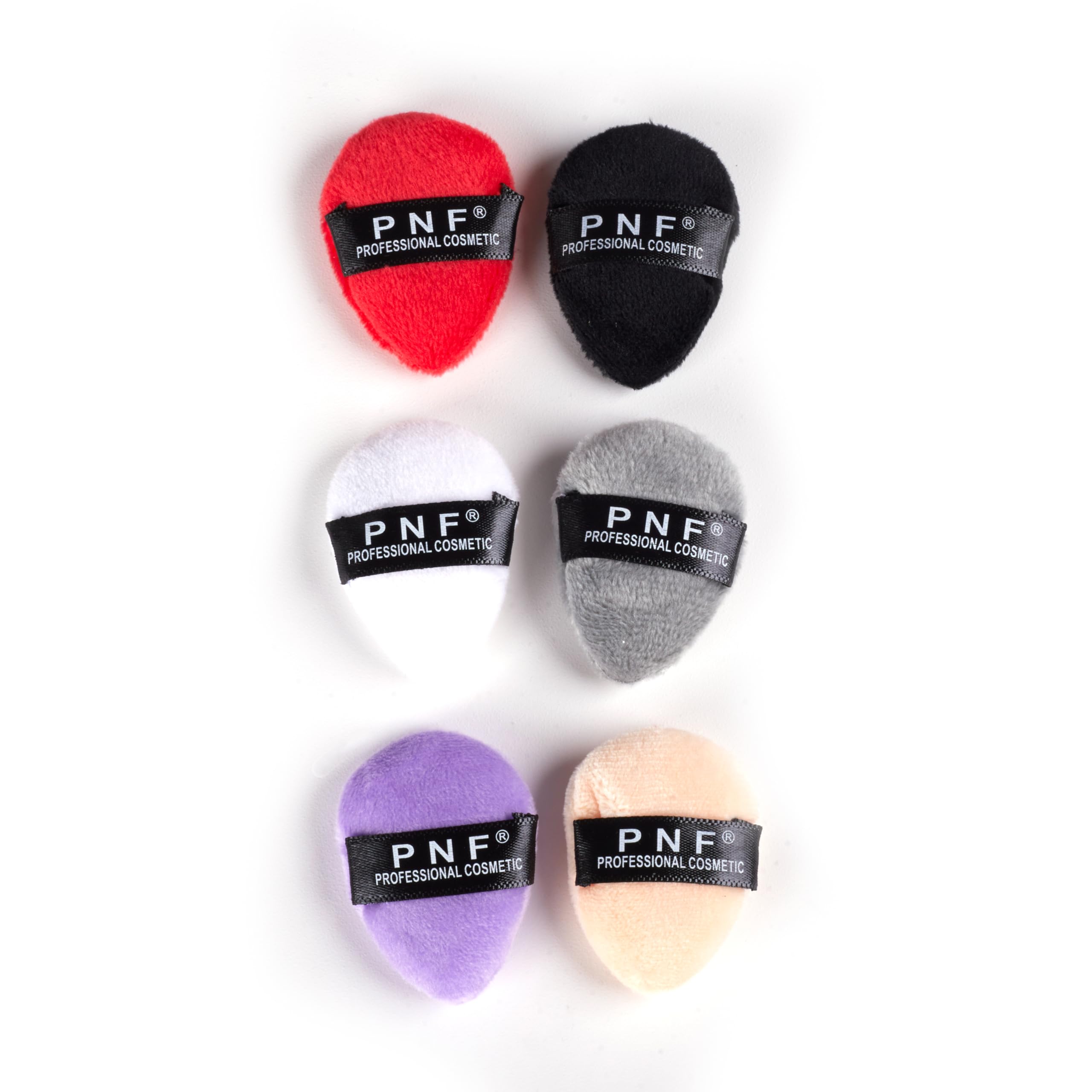 PNF Professional Pizza Powder Finger Puff for Face Makeup | 6-Piece Mini Triangle Wedge Sponge Set | Contouring Sponge for Under Eyes & Face Corners | Loose Mineral Powder Makeup Tool (Multicolor) | Perfect for Daily Makeup & Professional Contouring