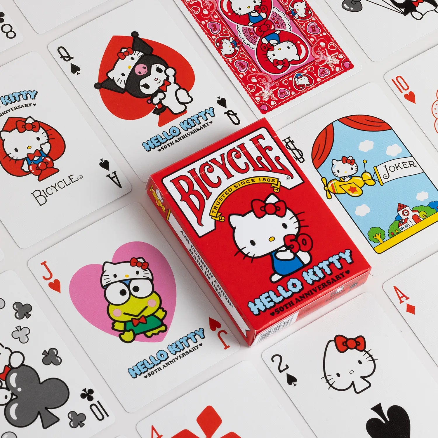 Hello Kitty 50th Anniversary Bicycle Playing Cards - Collectible Deck for Games, Magic Tricks & Gift Giving