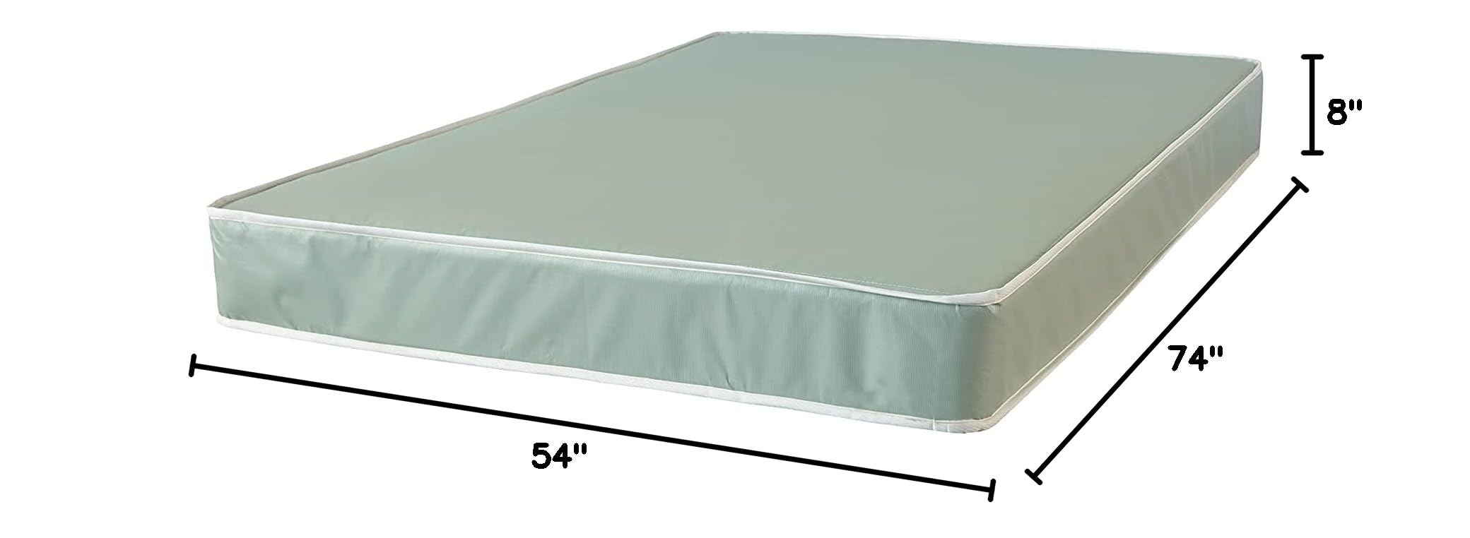 Mielmooncare 8-Inch Medium Firm Hybrid Mattress - Plush Double-Sided Tight Top, Waterproof Vinyl Cover with Innerspring Support (Full Size) | Perfect for Guest Rooms, Dorms & Small Bedrooms