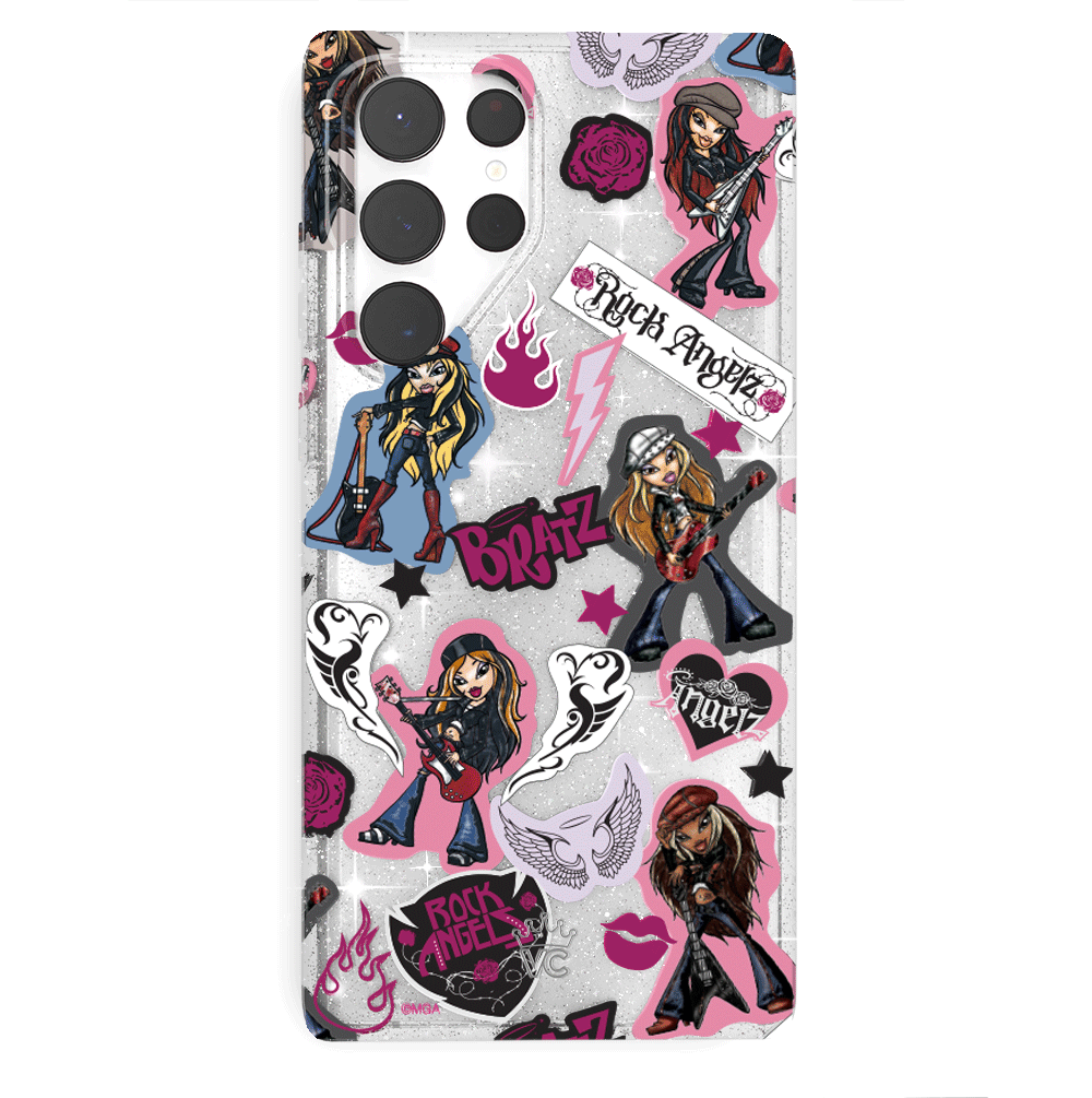 Bratz Rock Angelz Glitter Samsung Phone Case - Trendy Protective Cover for Galaxy S20/S21/Note 20 - Perfect for Teens, Gift Ideas & Fashion Accessories