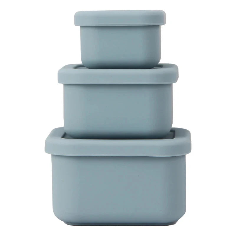 Apollo 3-Piece Silicone Nesting Bowls Set - Durable, Non-Slip, Microwave & Dishwasher Safe - Perfect for Mixing, Baking, and Food Storage (Blue)