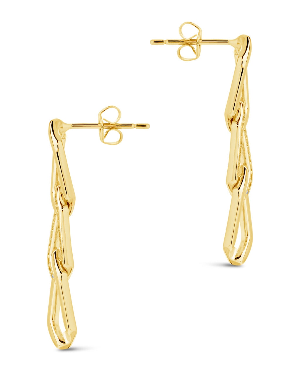 Kinslee Chain Drop Stud Earrings for Women - Dainty Gold Plated Elegant Jewelry - Perfect for Parties, Weddings & Everyday Wear
