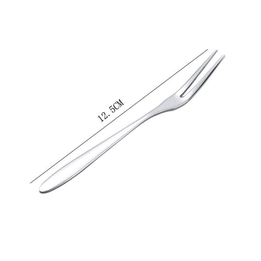 5-Pack Stainless Steel Cake Forks - Reusable Fruit Forks & Party Picks for Desserts, Lunchboxes, Picnics & Tea Parties (Durable & Elegant)