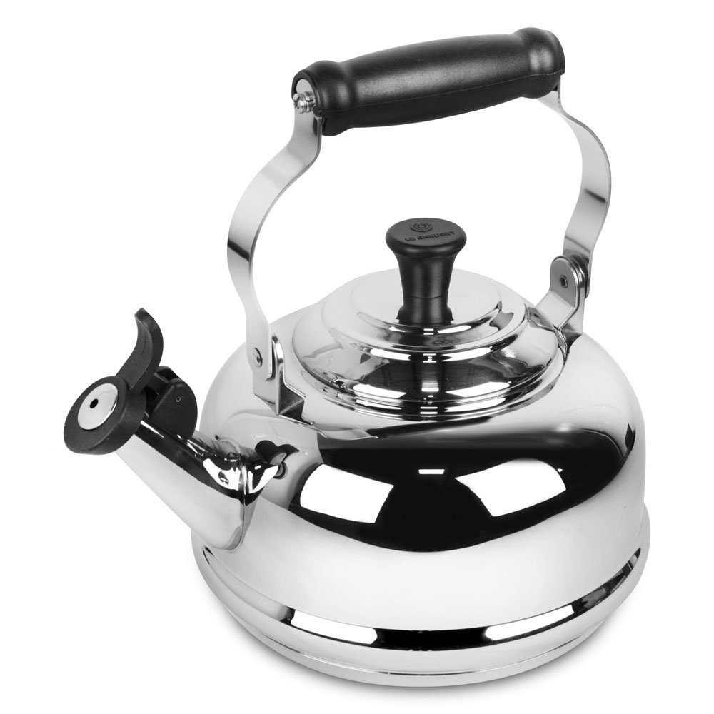 Le Creuset 1.7 Quart Stainless Steel Whistling Tea Kettle - Classic Whistling Stovetop Kettle for Tea, Coffee & Hot Water - Perfect for Home, Office & Outdoor Use