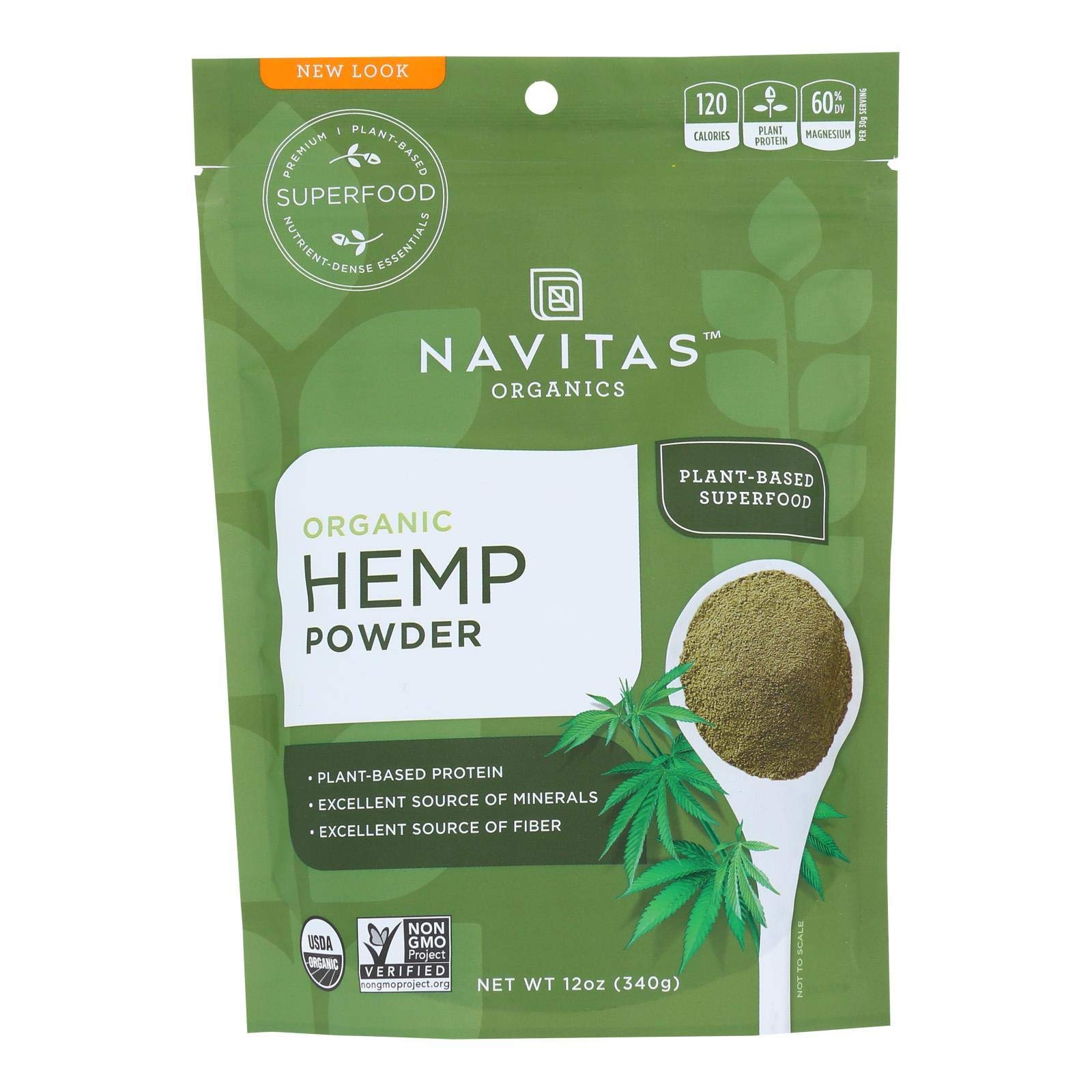 Organic Hemp Protein Powder by Navitas Naturals - Raw, Plant-Based, 12 oz (Pack of 6) - Perfect for Smoothies, Baking & Post-Workout Recovery
