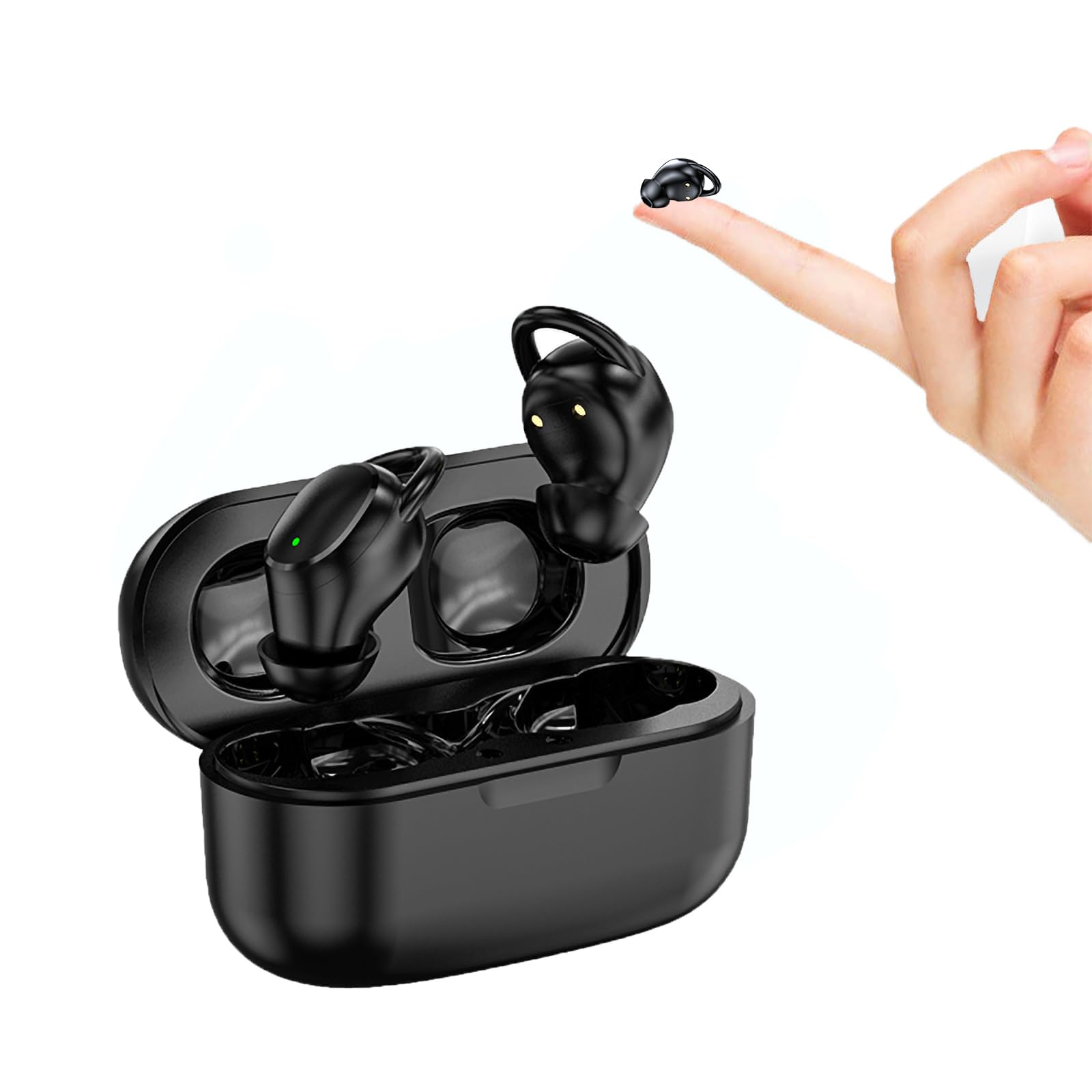 Best Invisible Wireless Bluetooth 5.2 Earbuds - Ultra Small & Lightweight Tiny Headphones for Small Ears, Comfortable All-Day Wear for Work, Gym, Running & Travel