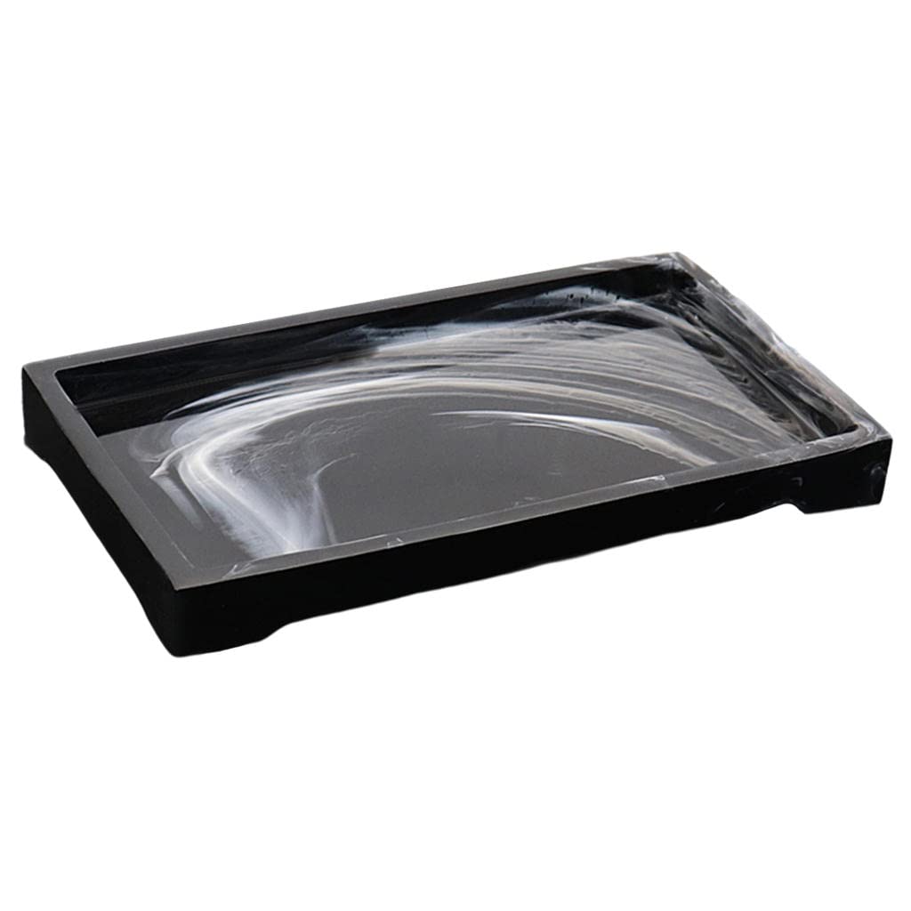 Handmade Resin Bathtub Tray - Elegant Vanity Organizer for Bathroom Countertop with Legs, Perfect for Candles, Soap, Shampoo & Home Decor (Black) | Ideal for Relaxing Bath Time & Spa Nights