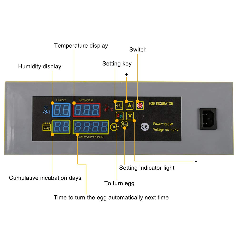 Ochine Automatic Egg Incubator - Digital Poultry Hatcher with LED Candler, Temperature Control & Auto Turner - Perfect for Chicken, Duck & Quail Egg Hatching at Home or Farm