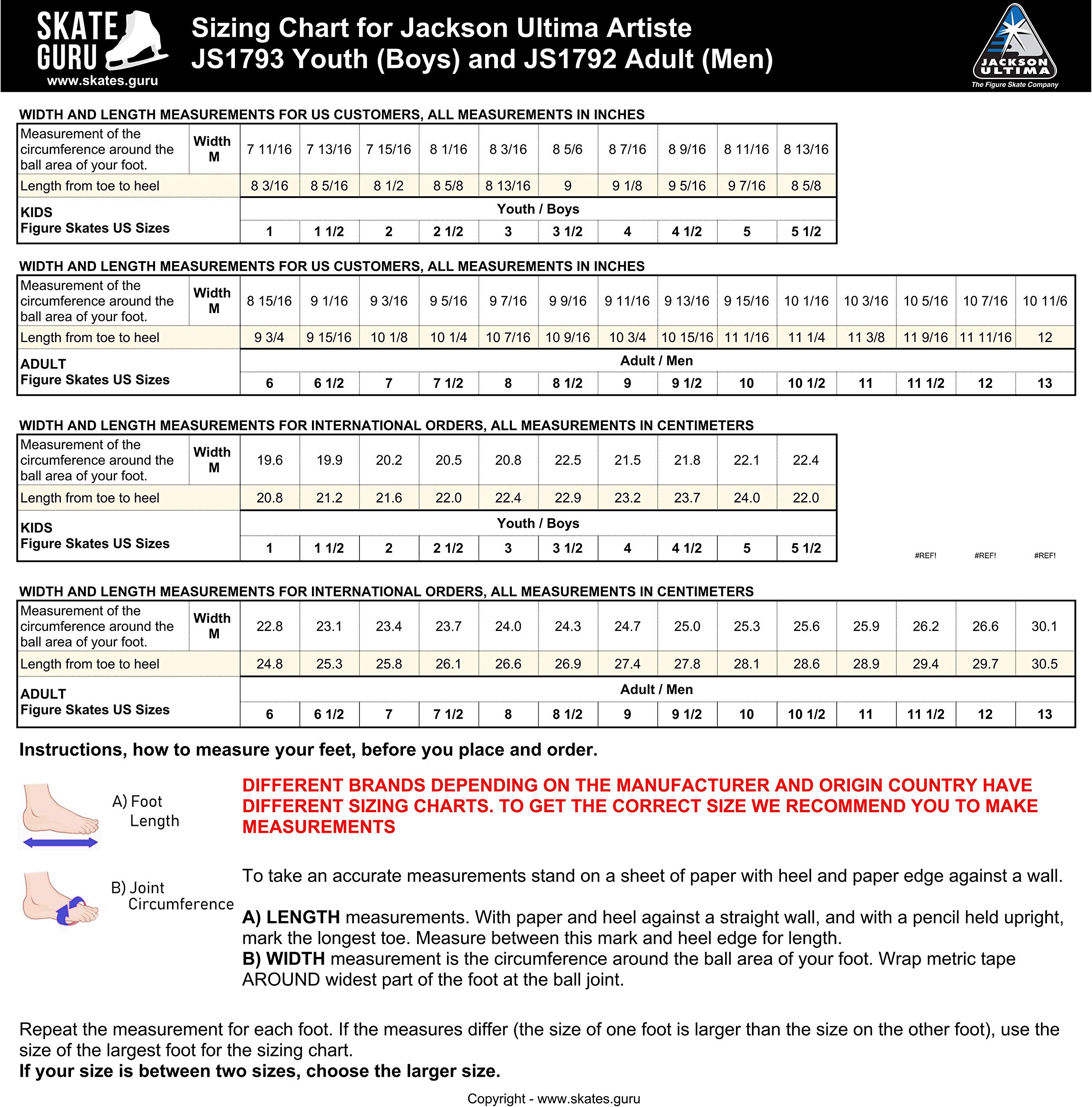 Jackson Ultima Artiste Figure Ice Skates for Men & Boys - Premium Black Hockey Skates with Improved Support & Comfort (2019 Model) | Includes Skate Guards | Perfect for Competitive Skating, Ice Dancing & Recreational Use