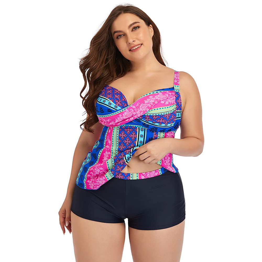 LEICESTERCN Women's 2 Piece Athletic Swimsuit - High Performance Sports Swimwear with Boyshorts for Swimming, Surfing & Beach Workouts