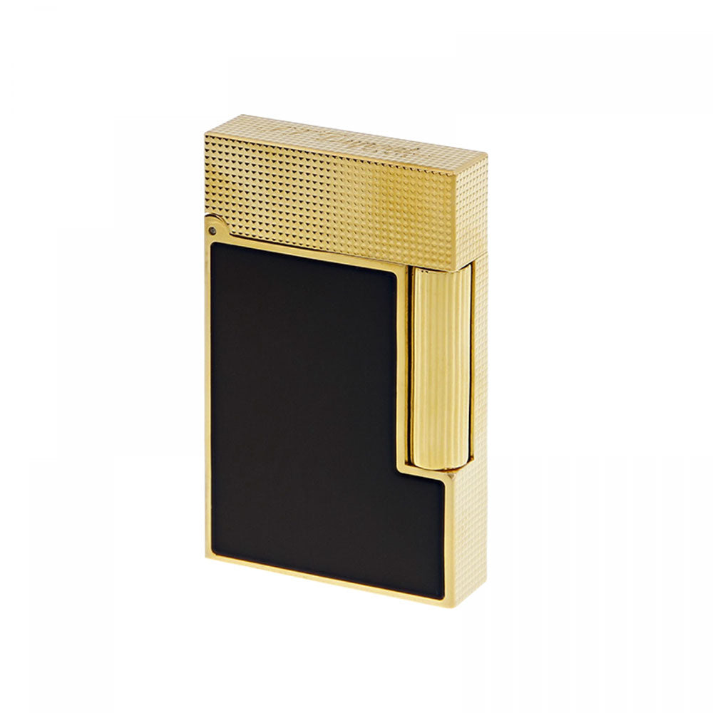 S.T. Dupont Ligne 2 Diamond Head Gold & Black Lacquer Luxury Lighter - Premium Gift for Men, Perfect for Cigars, Cigarettes & Special Occasions