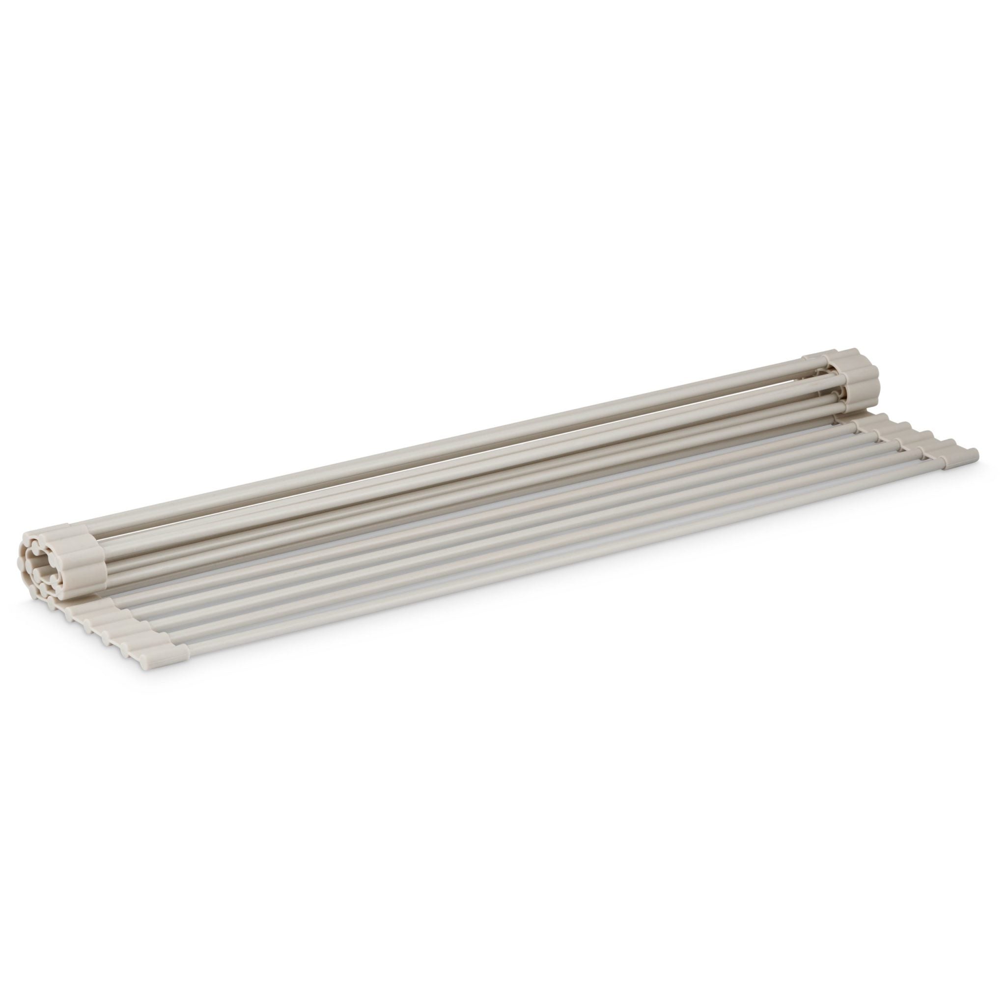 Foldable Silicone Dish Drying Rack - Space Saving Kitchen Organizer, Light Grey | Perfect for Small Spaces, Countertops, RVs & Camping