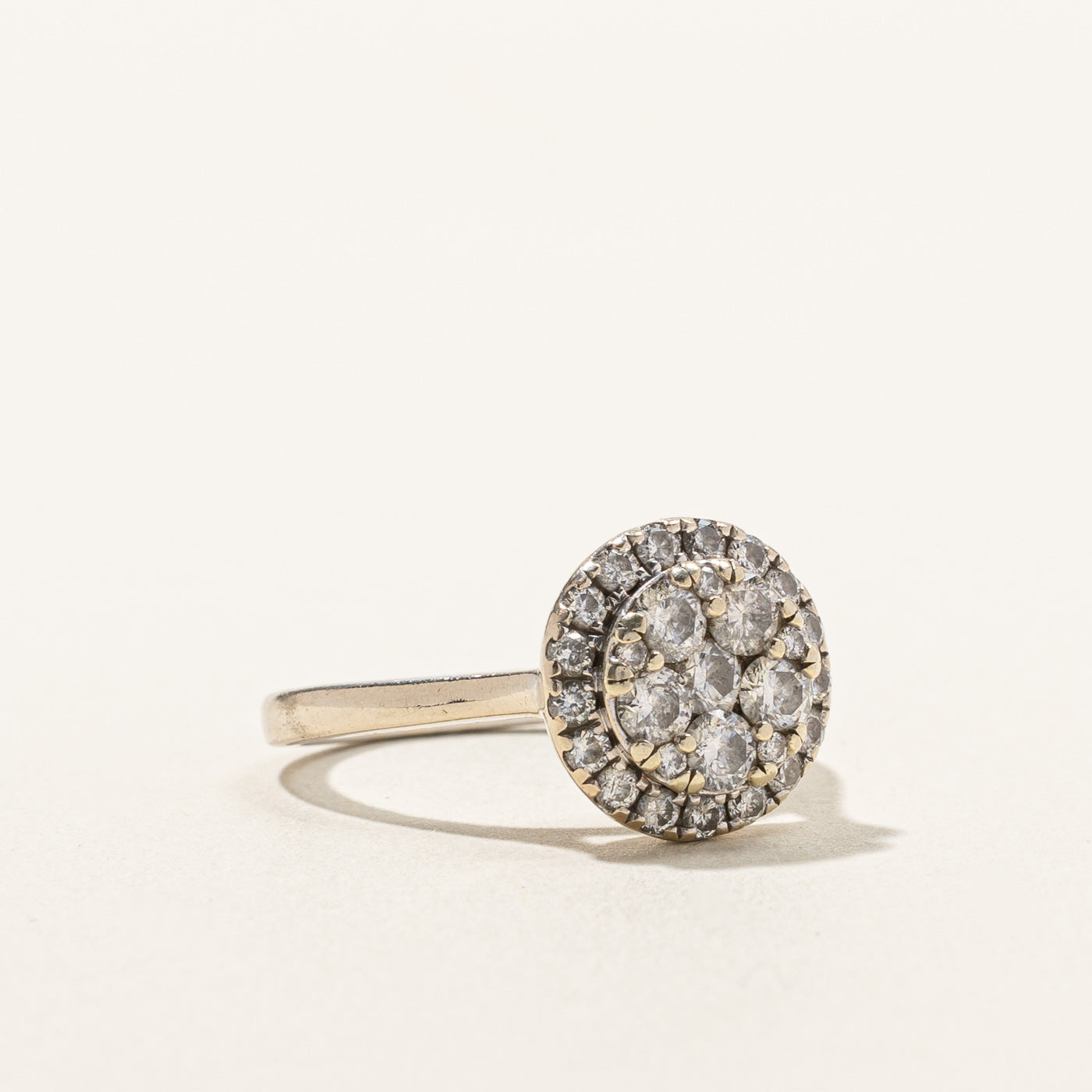 1.00ctw Diamond Halo Cluster Ring for Women | Size 6.25 | Elegant Wedding Engagement Promise Ring | Perfect for Anniversaries, Proposals & Special Occasions