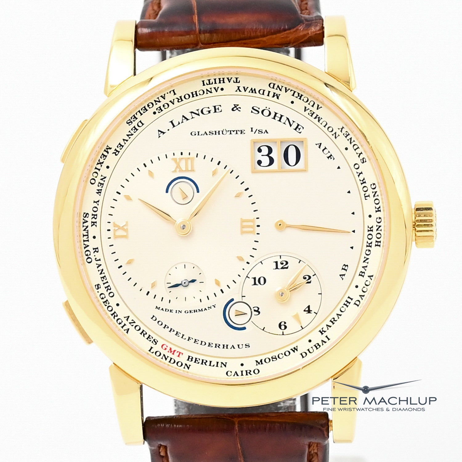 A. Lange & Söhne Lange 1 Timezone Watch - Luxury German Automatic Men's Watch with Dual Time Zone, Date Display & Power Reserve - Perfect for Business Travel & Formal Occasions
