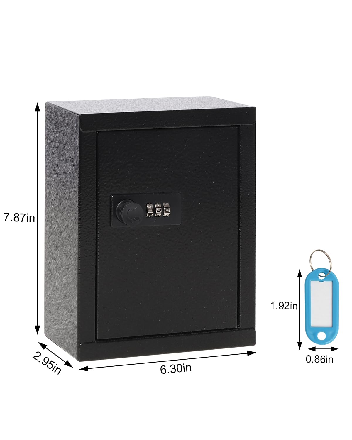 20 Hook Wall Mount Key Cabinet - Secure Key Organizer Box with Lock for Home, Office & Hotel Use - Black
