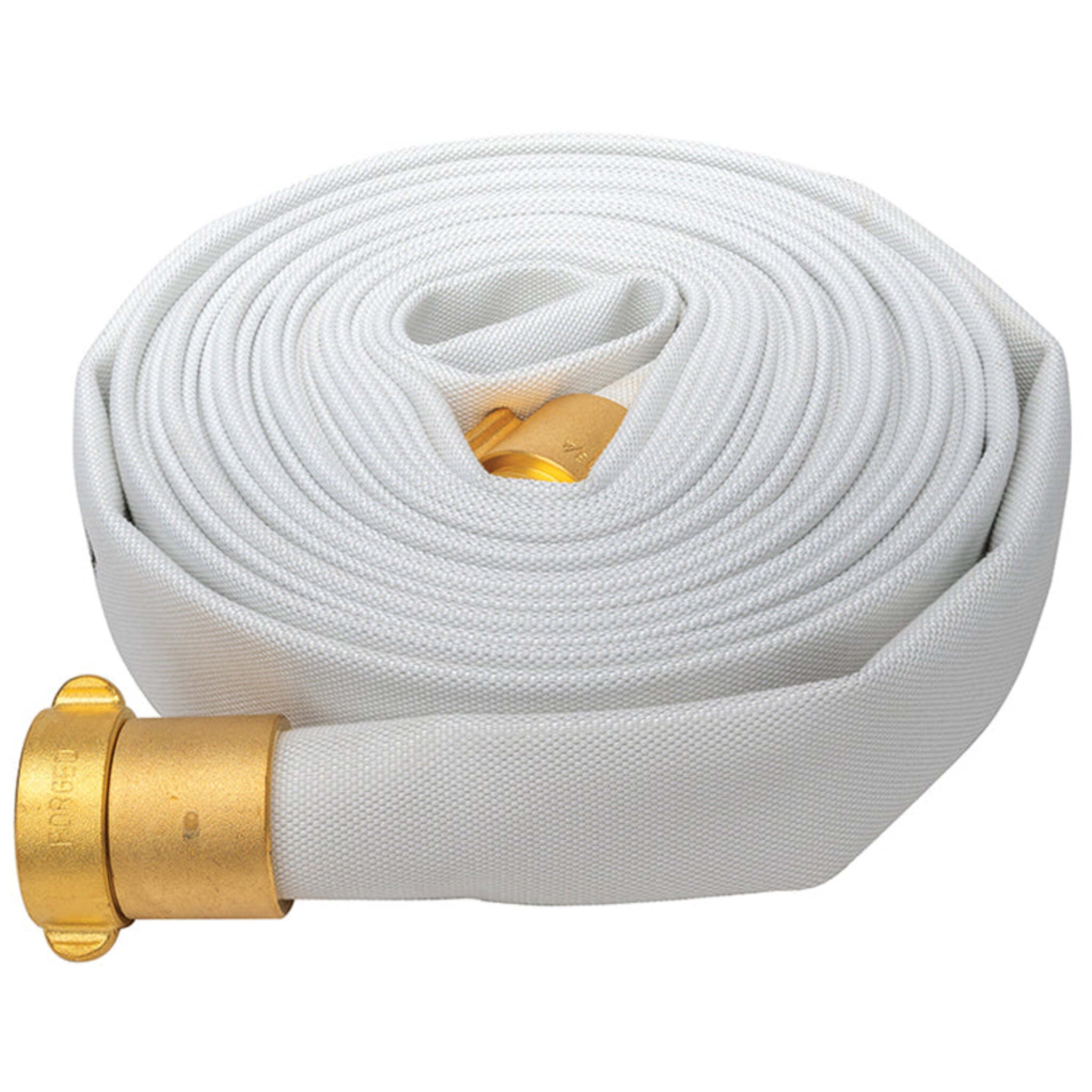 1 1/2 Inch Single Jacket Fire Hose Assemblies with Brass NPSH Swivel Fittings - UL Listed, NFPA Compliant, Mildew Resistant, 150 PSI Heavy Duty for Firefighting, Emergency Response & Industrial Use