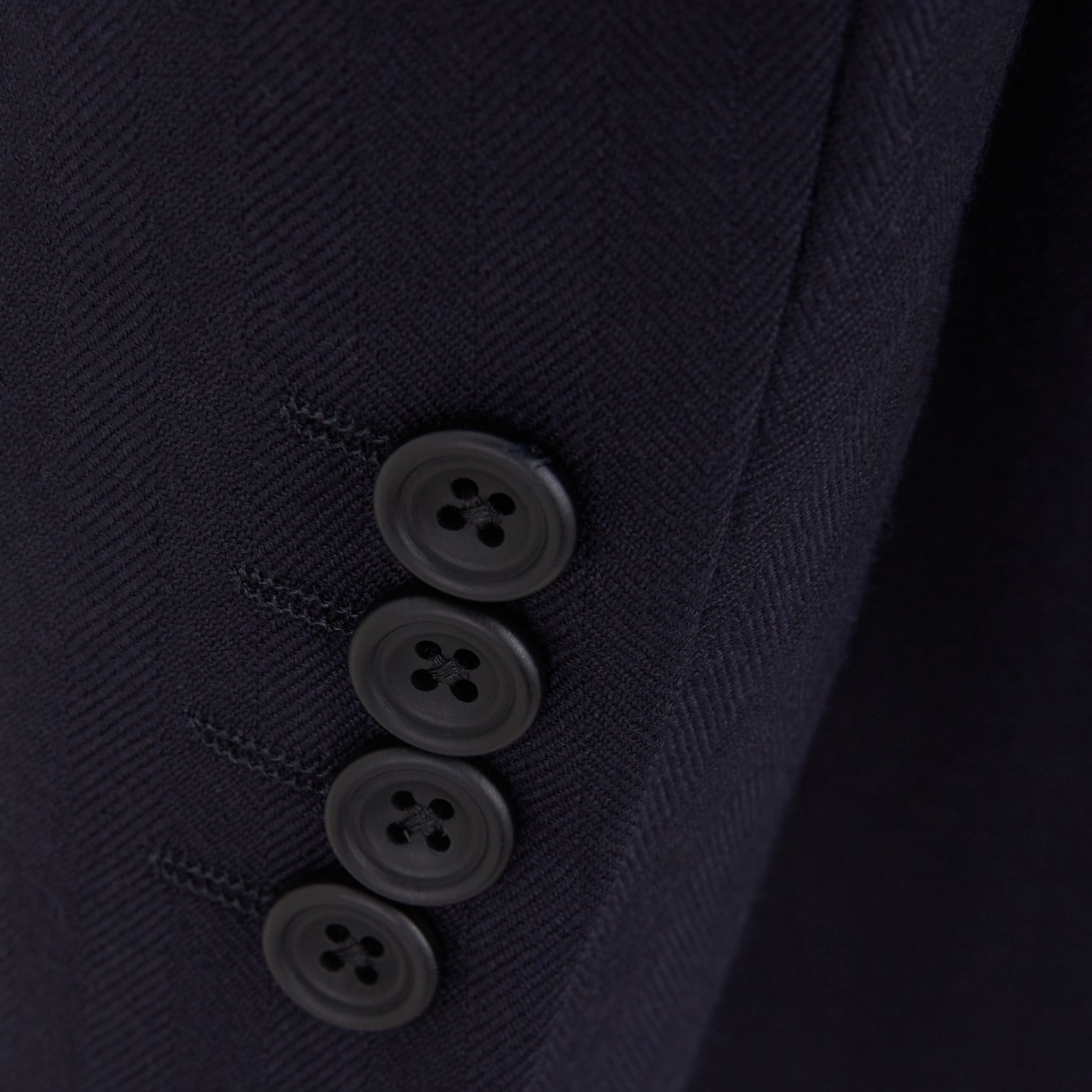 Kingsbury Navy Wide Herringbone Suit for Men | Premium Wool Business Suit | Formal Office Attire & Wedding Suit