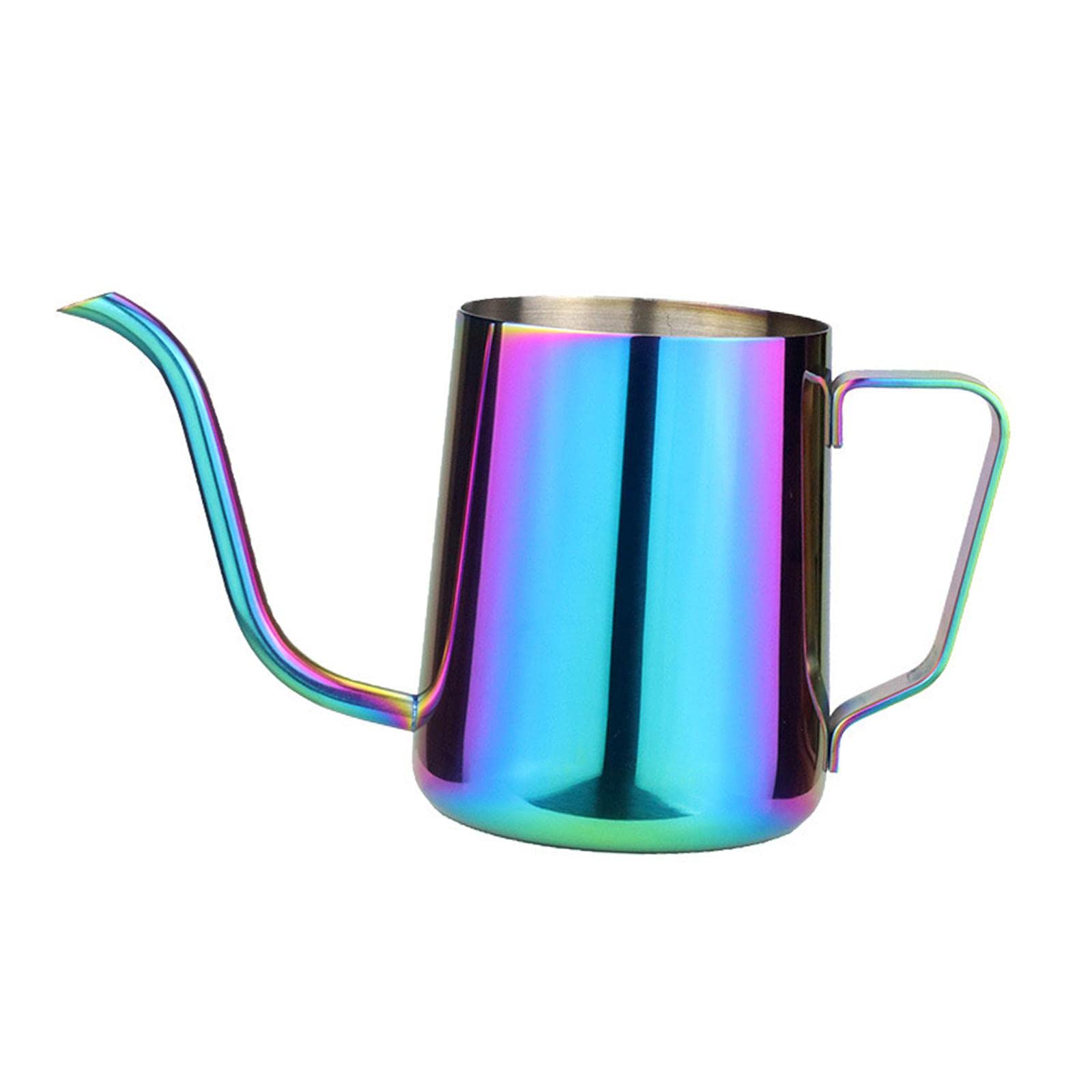 FAKEME Premium Stainless Steel Coffee & Tea Pot with Long Narrow Spout - 350ml Ergonomic Handle Dripper Kettle for Pour Over, French Press & Iced Brew - Colorful Barista & Home Kitchen Accessory