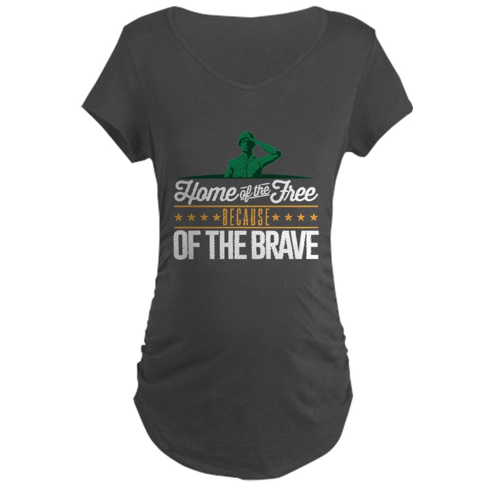 Army Home Free Braves Maternity Dark T-Shirt - Comfortable Pregnancy Tee for Military Moms - Perfect for Casual Wear, Baby Showers & Military Family Events