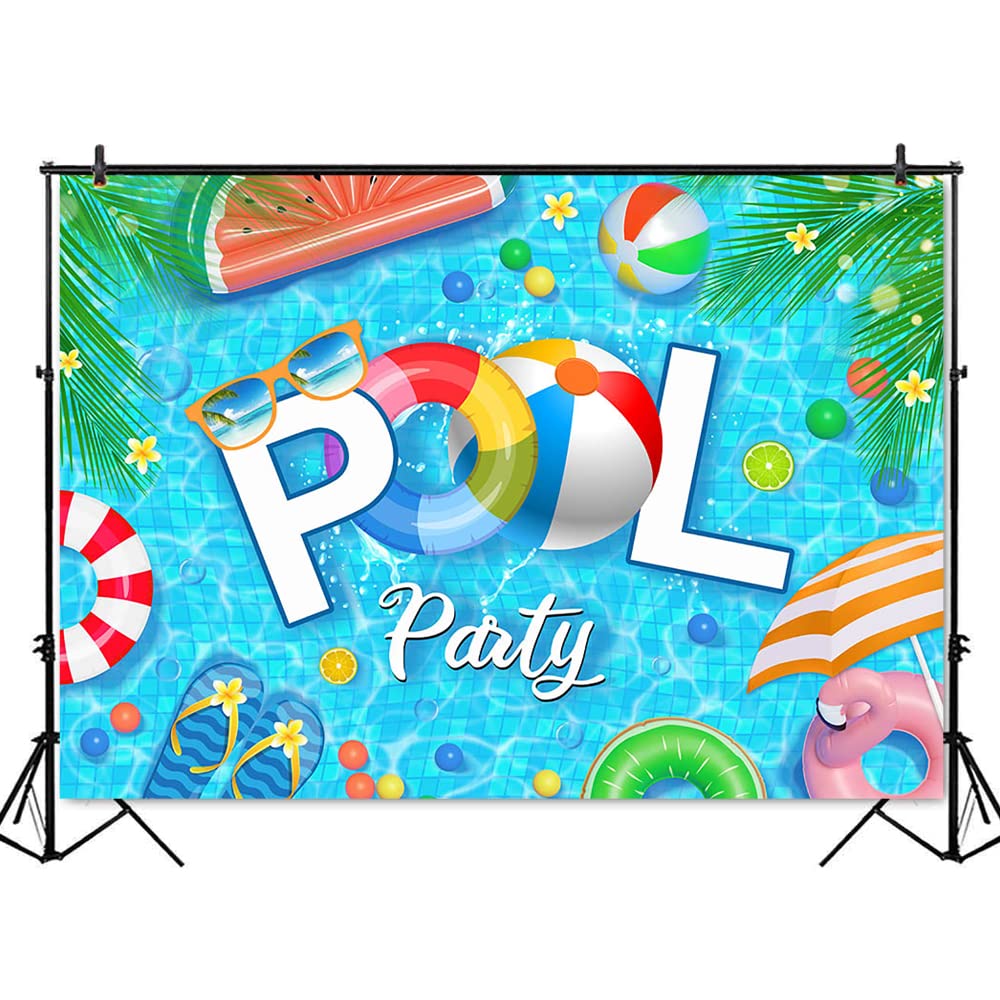 8x6ft Mocsicka Pool Party Backdrop - Summer Splash Birthday Decor, Swimming Party Background for Cake Table, Photo Booth & Party Decorations | Perfect for Summer Birthdays, Pool Parties & Outdoor Celebrations