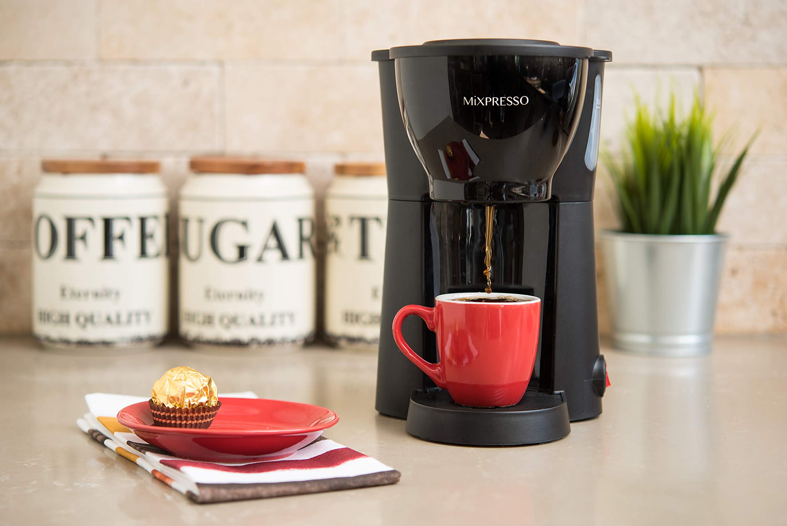 Mini Drip Coffee Maker - Compact & Portable for Single Cup Brewing - Perfect for Home, Office & Travel (10.5oz)
