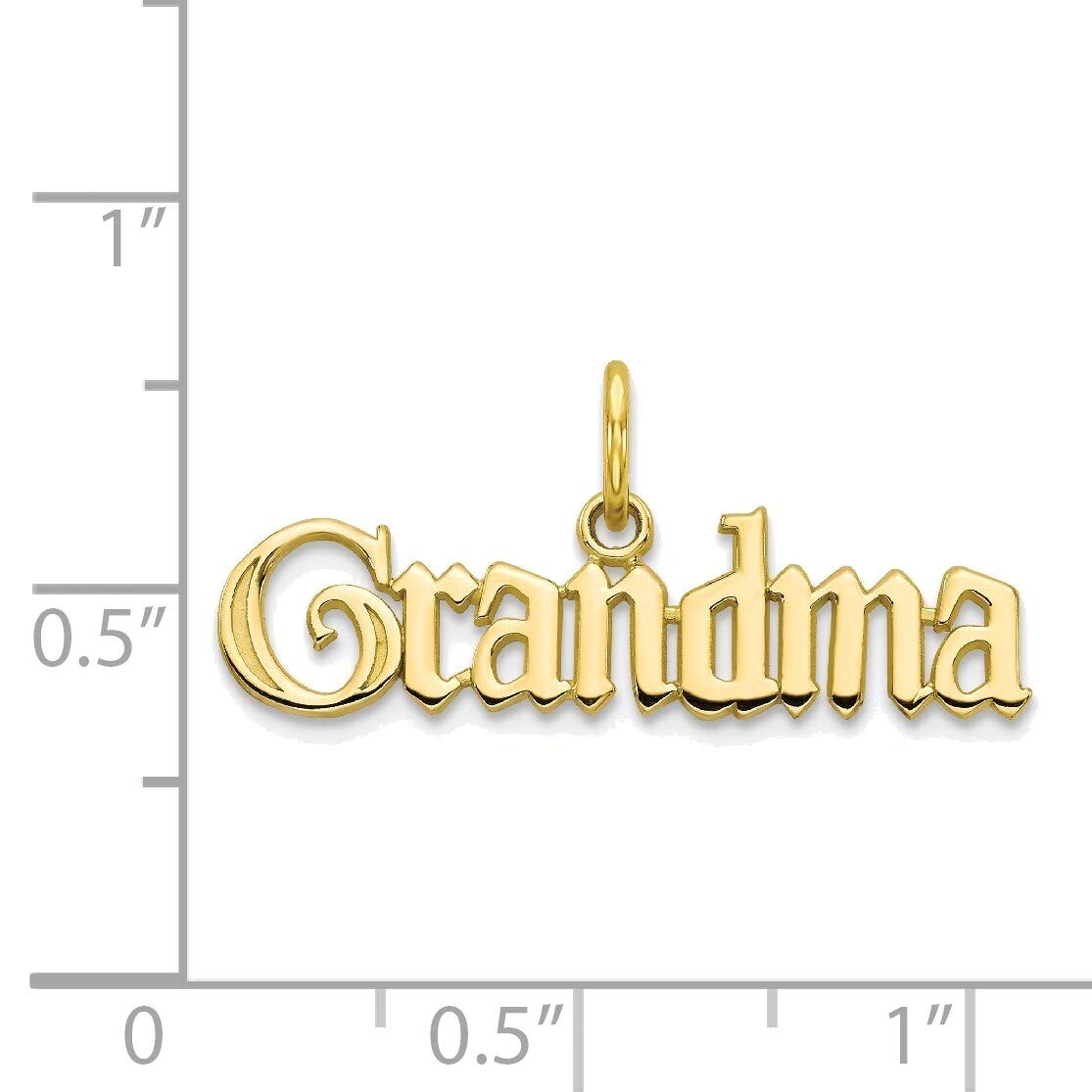 10K Yellow Gold Grandma Charm Pendant Necklace - Elegant Gift for Mother's Day, Birthday & Anniversary - Perfect for Women, Grandmothers & Loved Ones