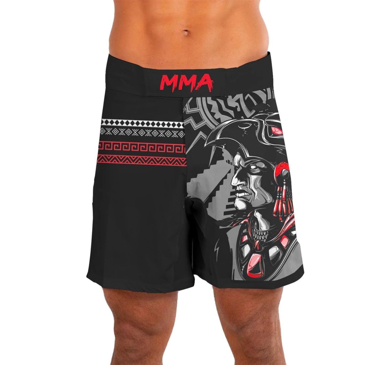 Aztec Print Breathable Jiu Jitsu Shorts for Men - Lightweight Muay Thai Training Shorts with Quick-Dry Fabric - Perfect for MMA, BJJ & Birthday Gifts