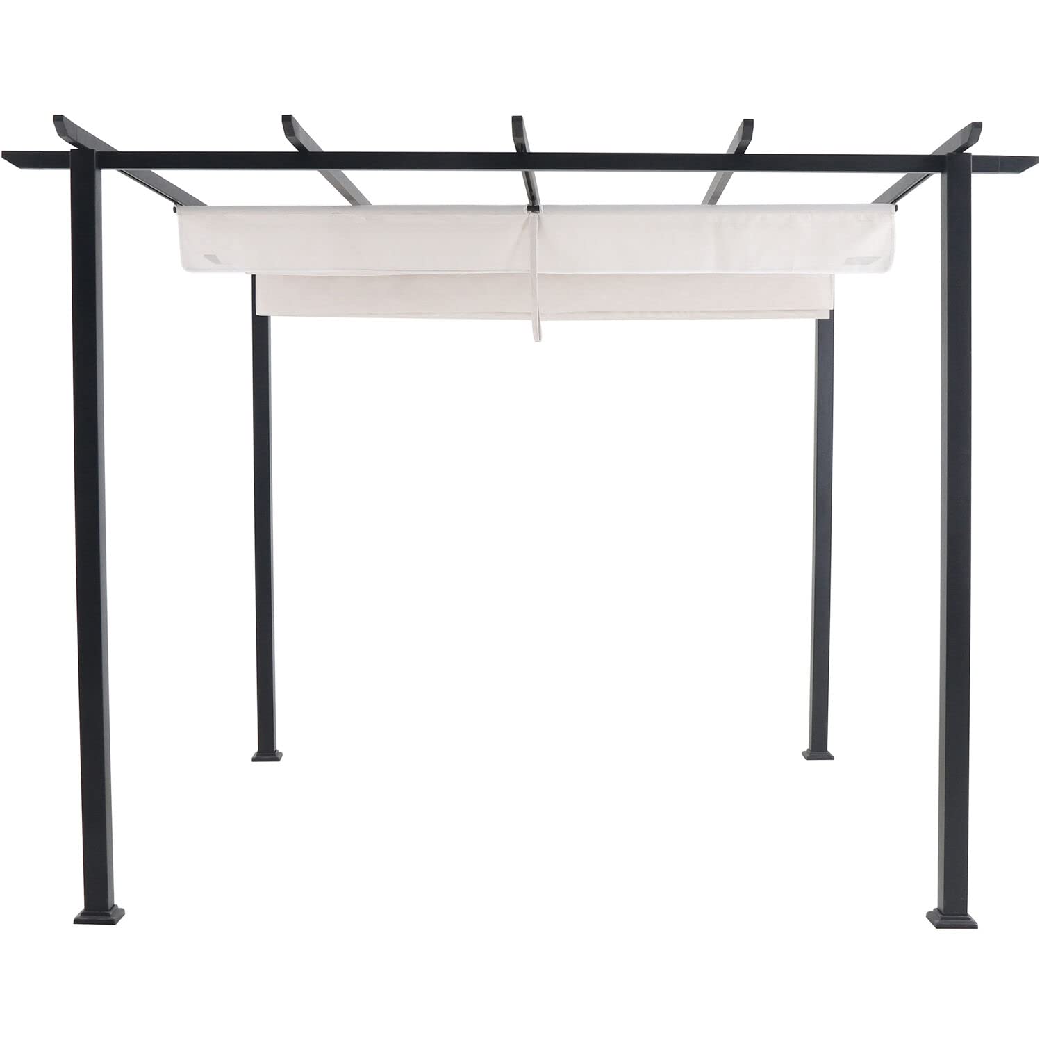 Hanover Reed 9.8' x 9.8' Outdoor Pergola with Adjustable Canopy - Weather Resistant Aluminum Steel Patio Gazebo for Backyard, Garden & Poolside Relaxation