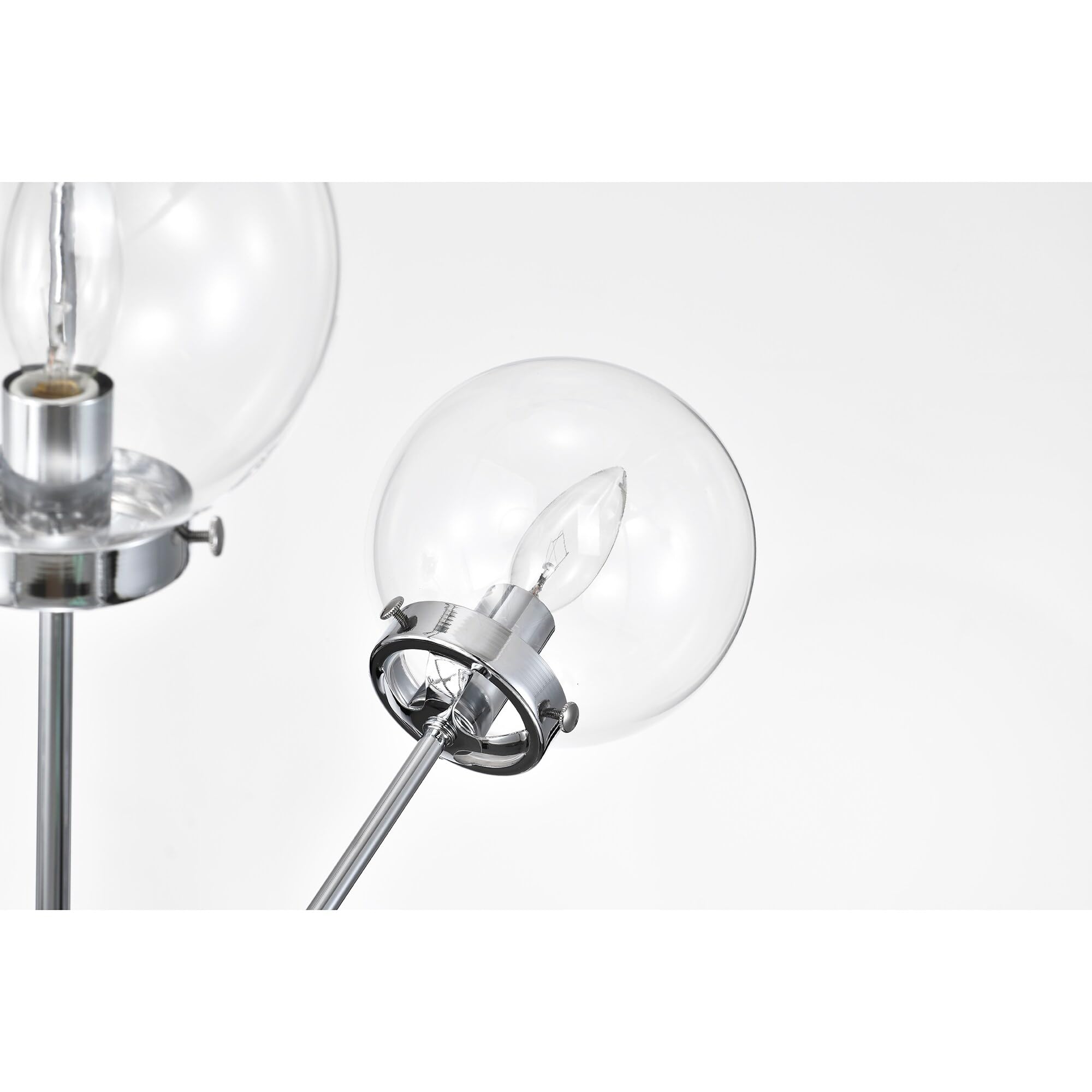 Masakee 12-Light Sputnik Metal Chandelier with Clear Glass Globe Shades - Modern Chrome Polished Ceiling Light Fixture for Dining Room, Living Room, Bedroom Decor