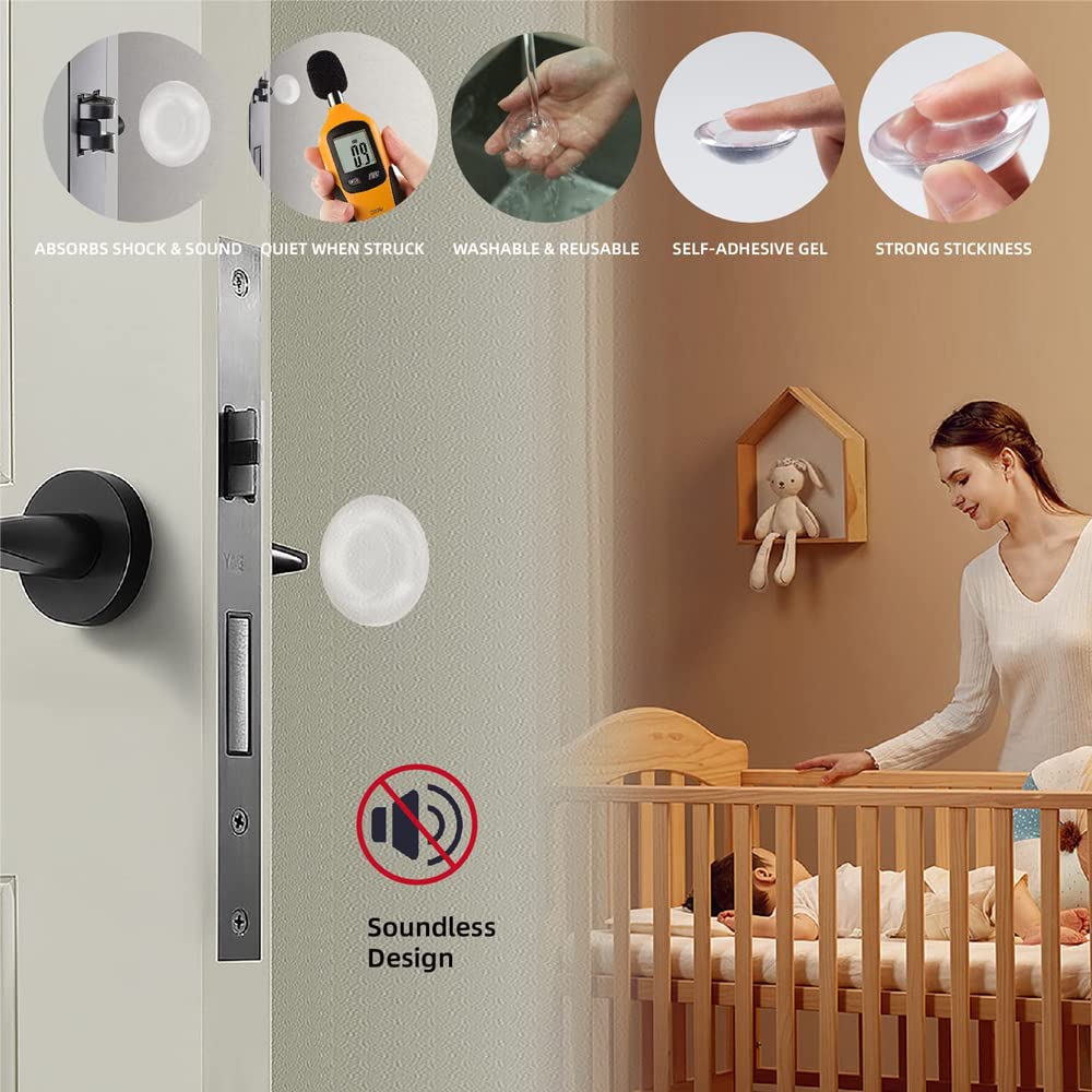 Aston Andia Adhesive Door Stoppers - Reusable Wall Protector Bumper with Shock Absorption for Home & Office (Prevents Door Damage, Protects Walls & Furniture)