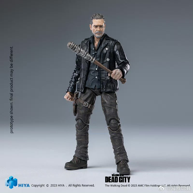 1/18 Scale HIYA 4-Inch Action Figure - The Walking Dead: Dead City Negan Collectible Toy - Perfect for Display, Gifts & Fans of Zombie Apocalypse Series