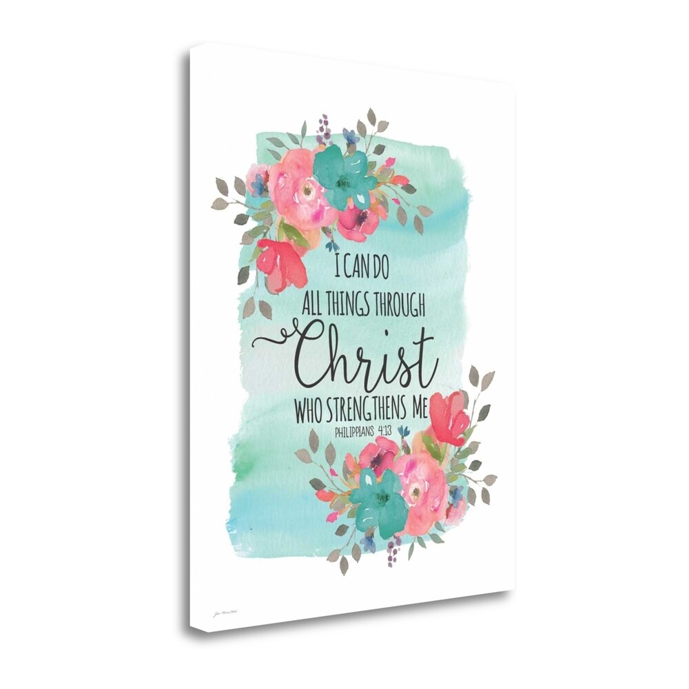 All Things Thru Christ by Jo Moulton - Premium Giclee Art Print on Gallery-Wrapped Canvas, Ready to Hang Wall Decor for Home, Office & Church